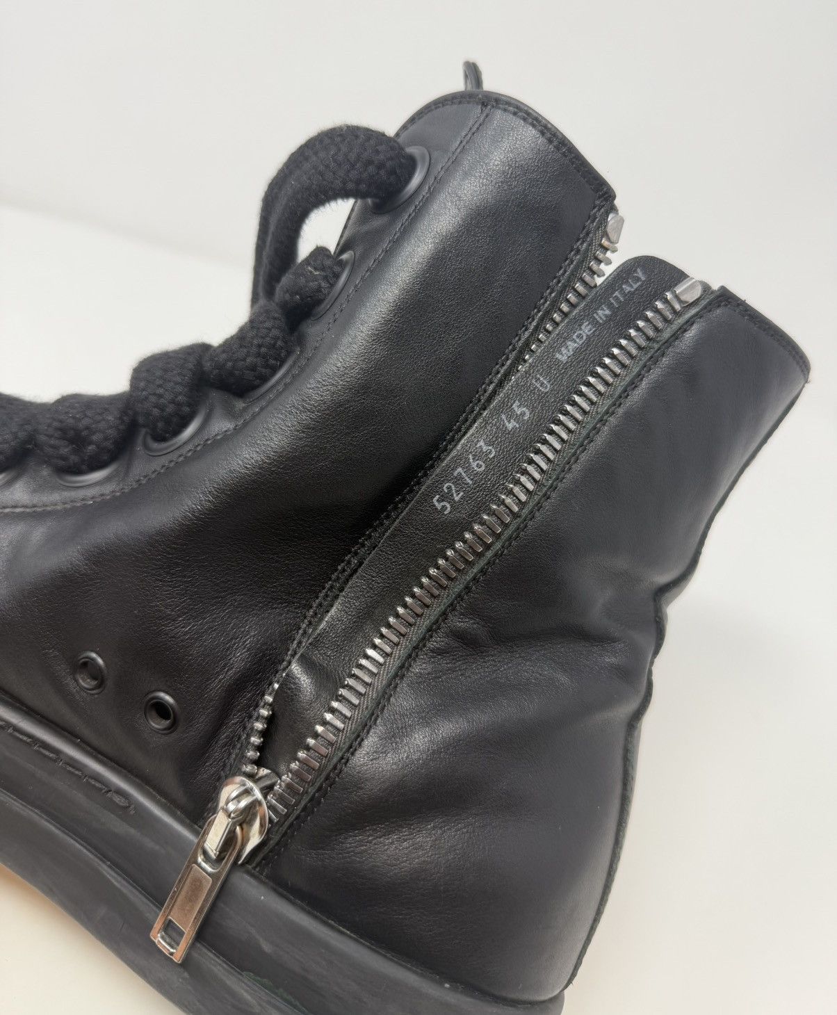 Rick Owens Rick Owens Jumbo Lace Mainline Leather Ramones Triple Black Size US 12 / EU 45 - 8 Thumbnail