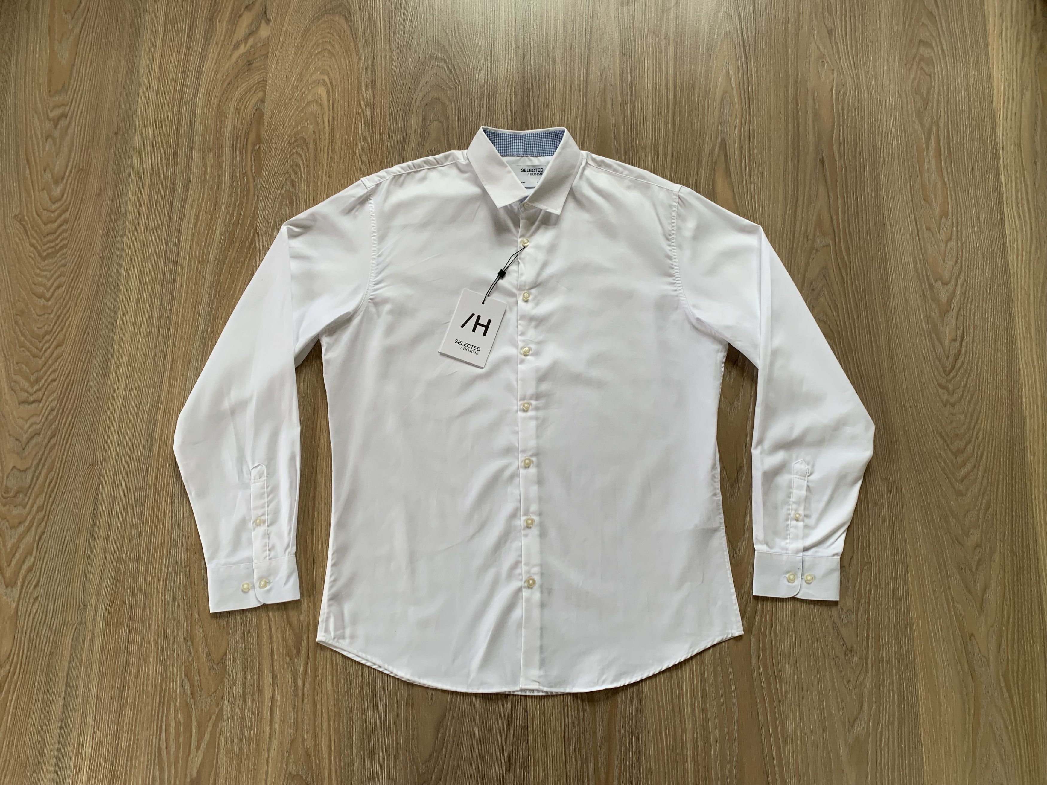 Selected Homme Selected Homme New White Basic Long Sleeve Shirt Size US XL / EU 56 / 4 - 1 Thumbnail
