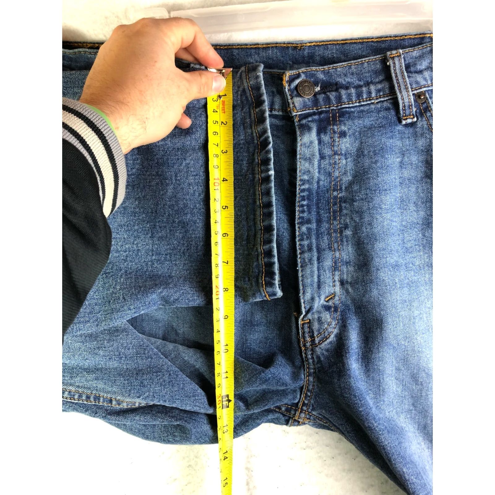 Levi's Levi's 505 Jeans Mens 40x30 Mid Rise Straight Leg Blue Denim Size US 40 / EU 56 - 4 Thumbnail