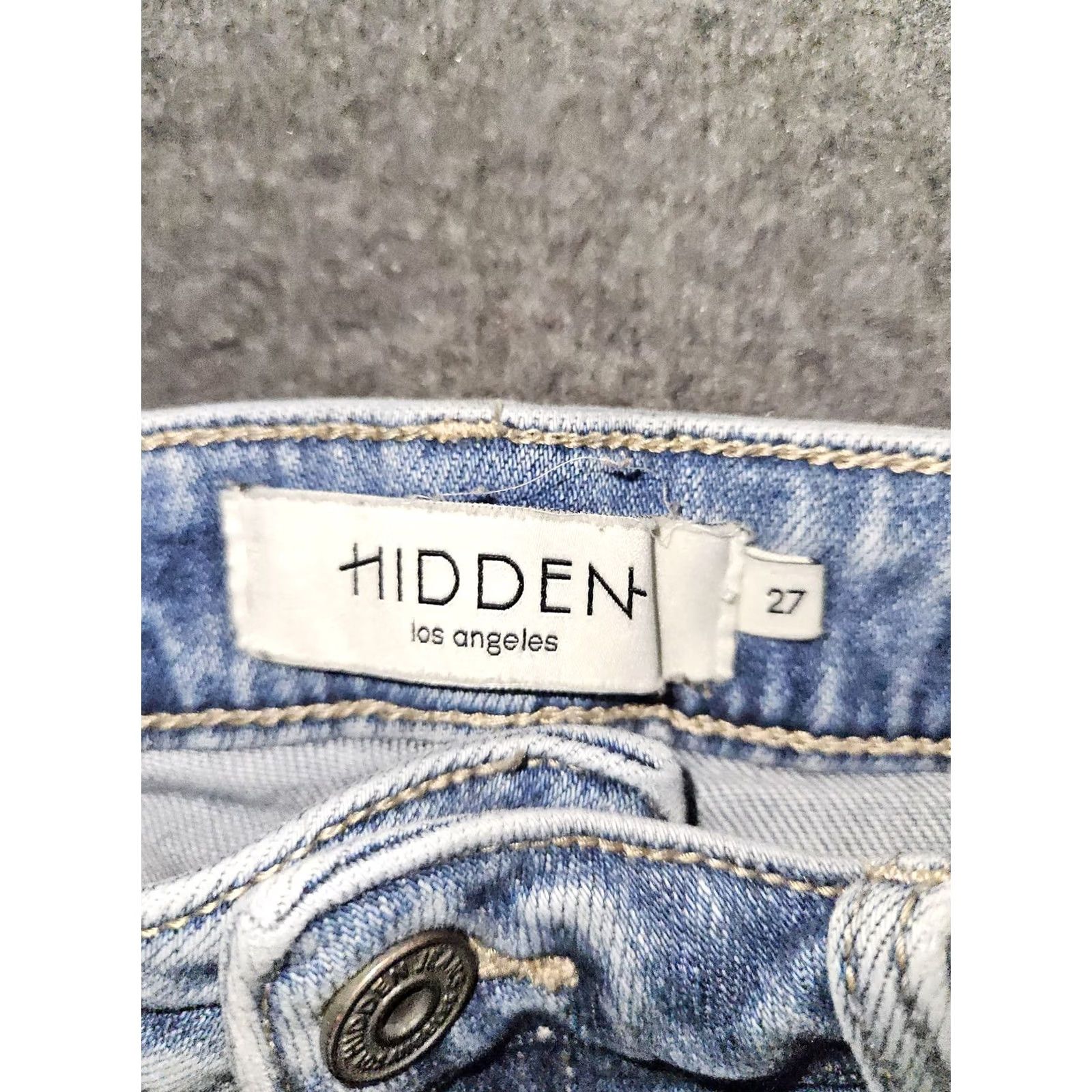 Vintage Hidden Jeans Womens 27 Light Wash Distressed Flare Raw Hem High Rise Stretch Jeans Size 27" / US 4 / IT 40 - 5 Thumbnail