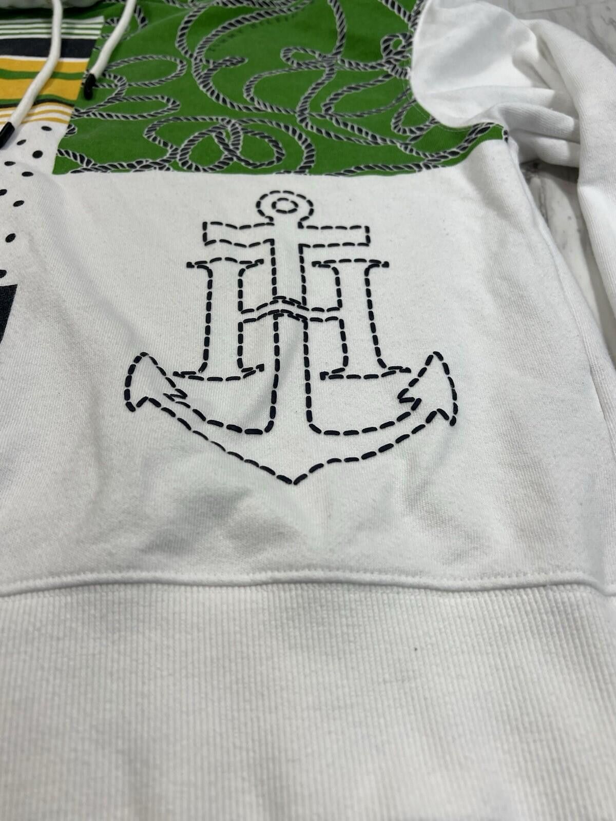 Tommy Hilfiger Tommy Hilfiger Nautical Patchwork Hoodie White Green S #13 Size S / US 4 / IT 40 - 2 Thumbnail