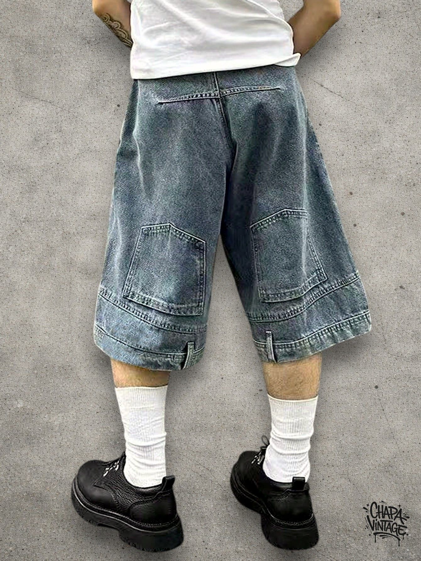 Japanese Brand Washed denim shorts Size US 32 / EU 48 - 2 Thumbnail