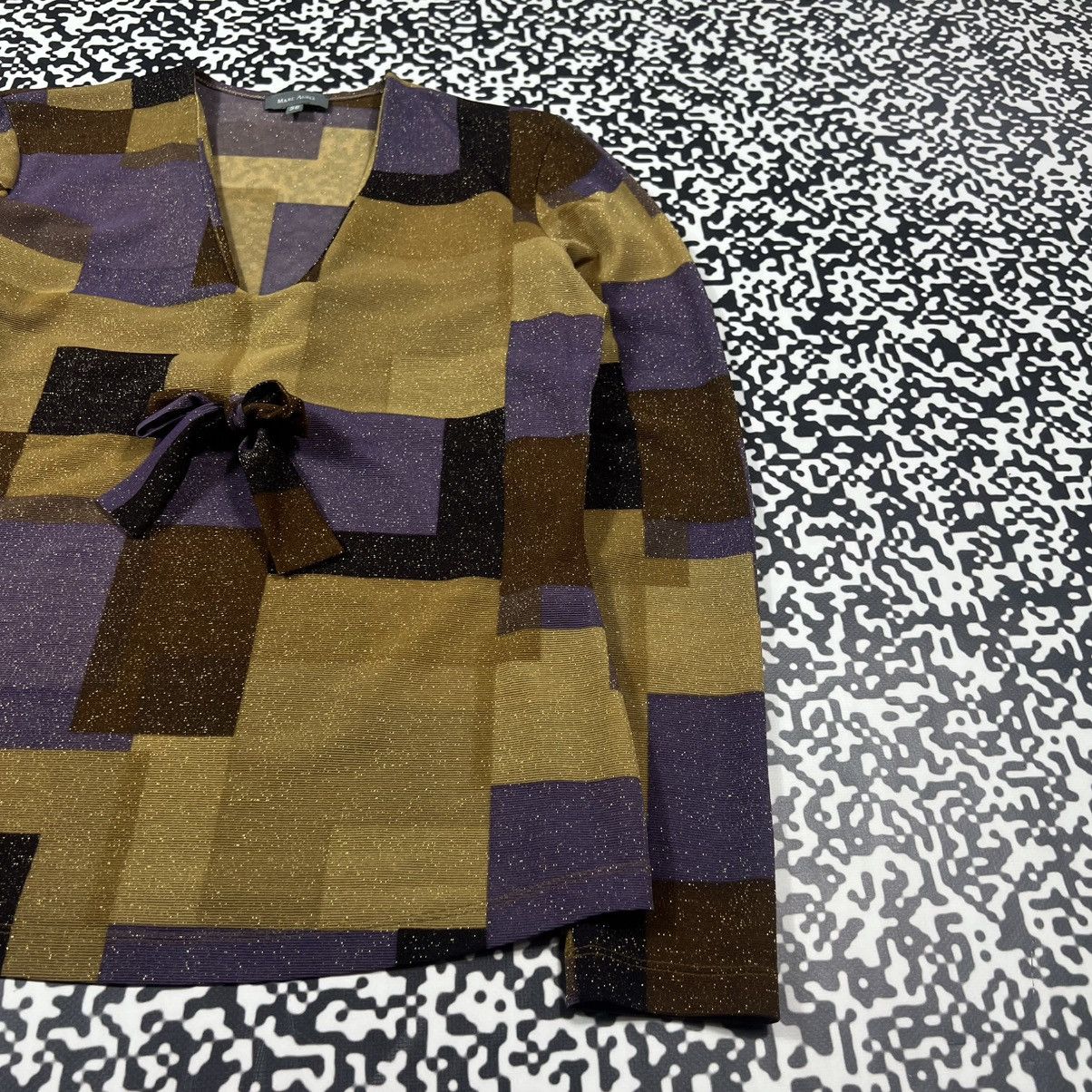 Japanese Brand Vintage Y2K Marc Aurel Checked Mesh Japanese Longsleeve Size S / US 4 / IT 40 - 13 Thumbnail