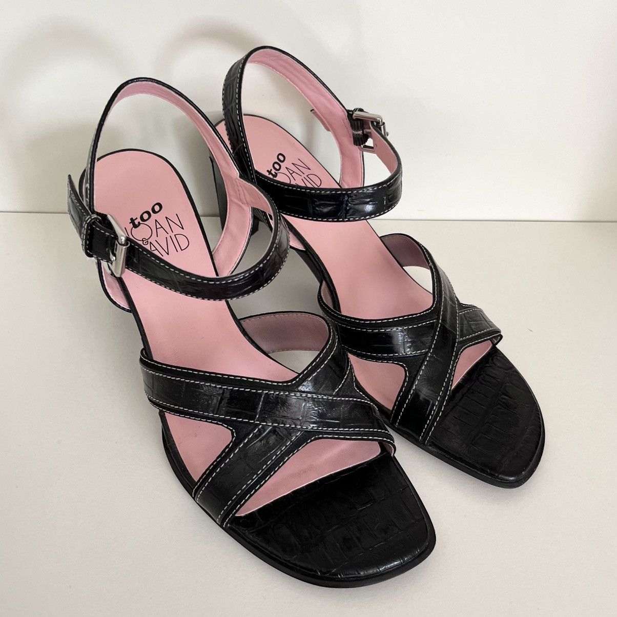Other Y2k too Joan & David leather stitched heeled sandals Size US 6 / IT 36 - 4 Thumbnail