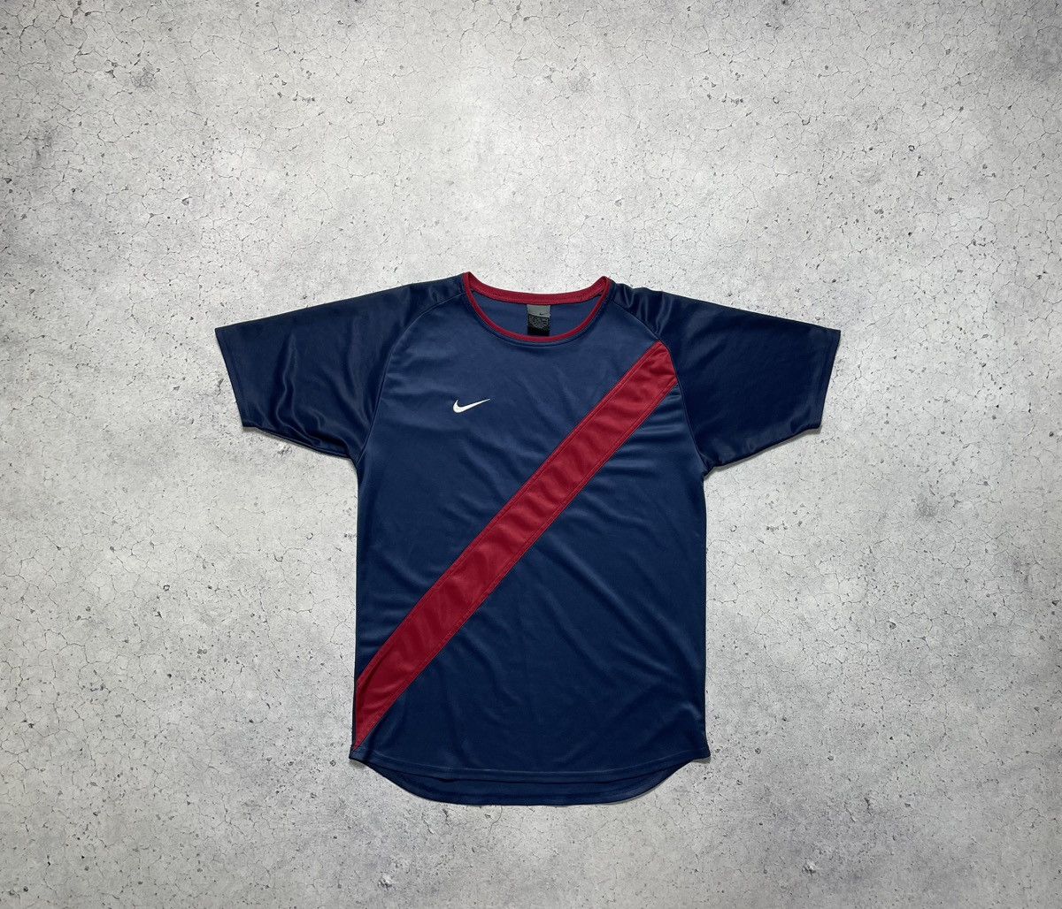 Nike × Vintage Vintage T-Shirt Nike Swoosh Drill Y2K Hype Size US S / EU 44-46 / 1 - 1 Thumbnail