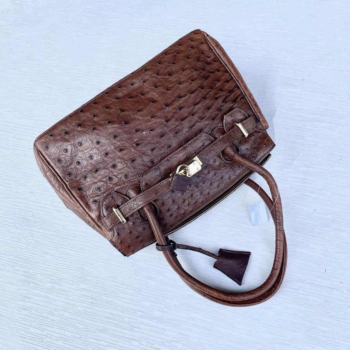 Leather Genuine Ostrich Leather Handbag Size ONE SIZE - 6 Thumbnail