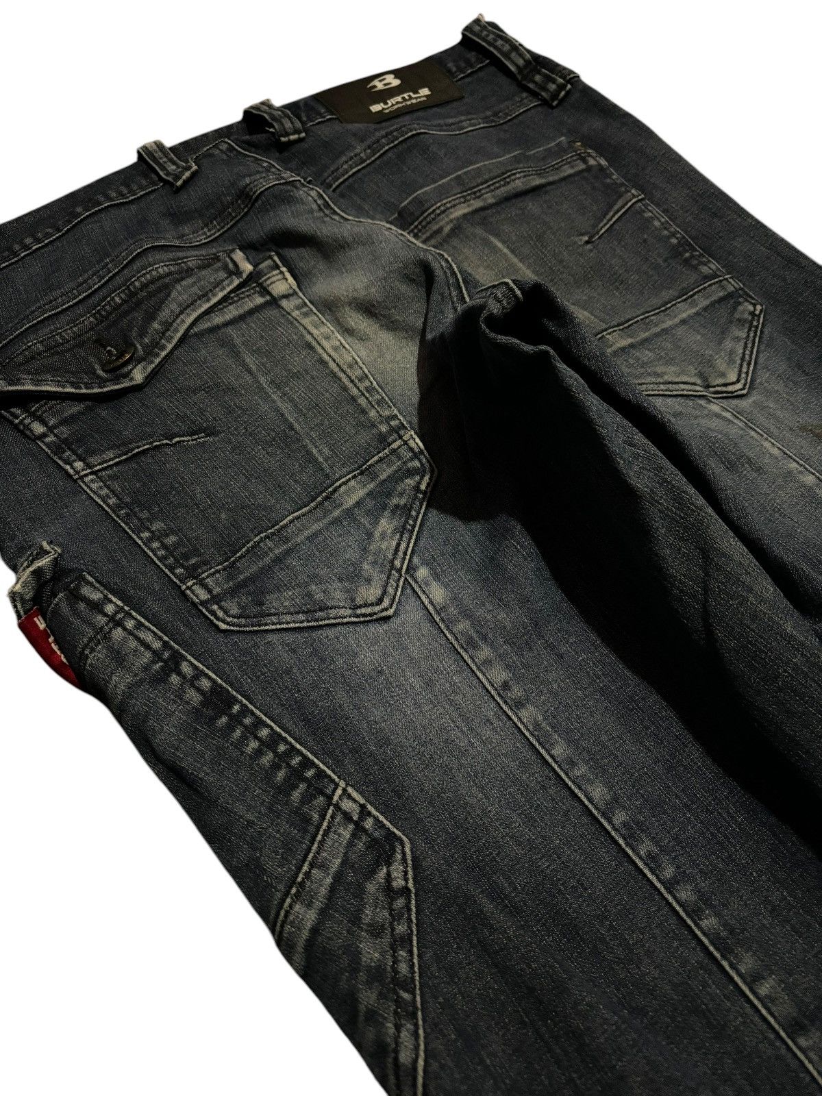 Japanese Brand Burtle Multi Pocket Distressed Cargo Jeans Denim Size US 32 / EU 48 - 6 Thumbnail