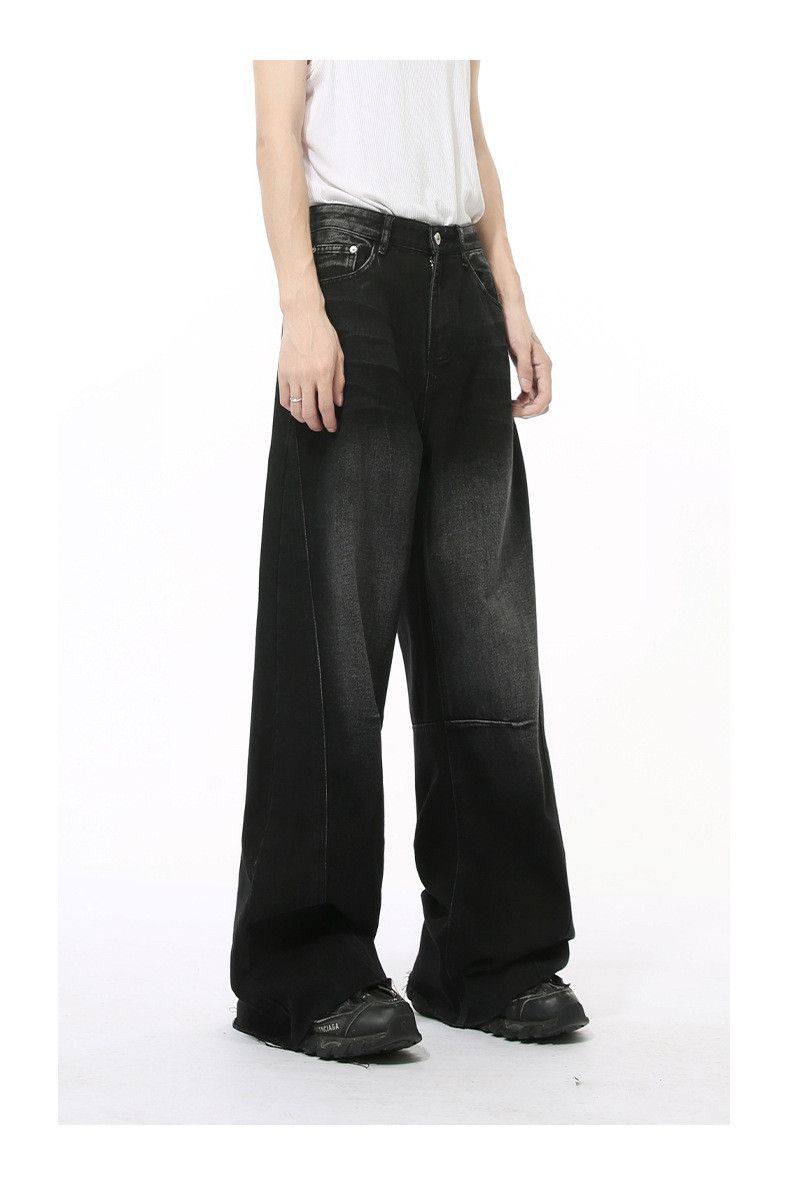 Japanese Brand High street hip-hop loose wide-leg frayed straight-leg jeans Size US 32 / EU 48 - 4 Thumbnail