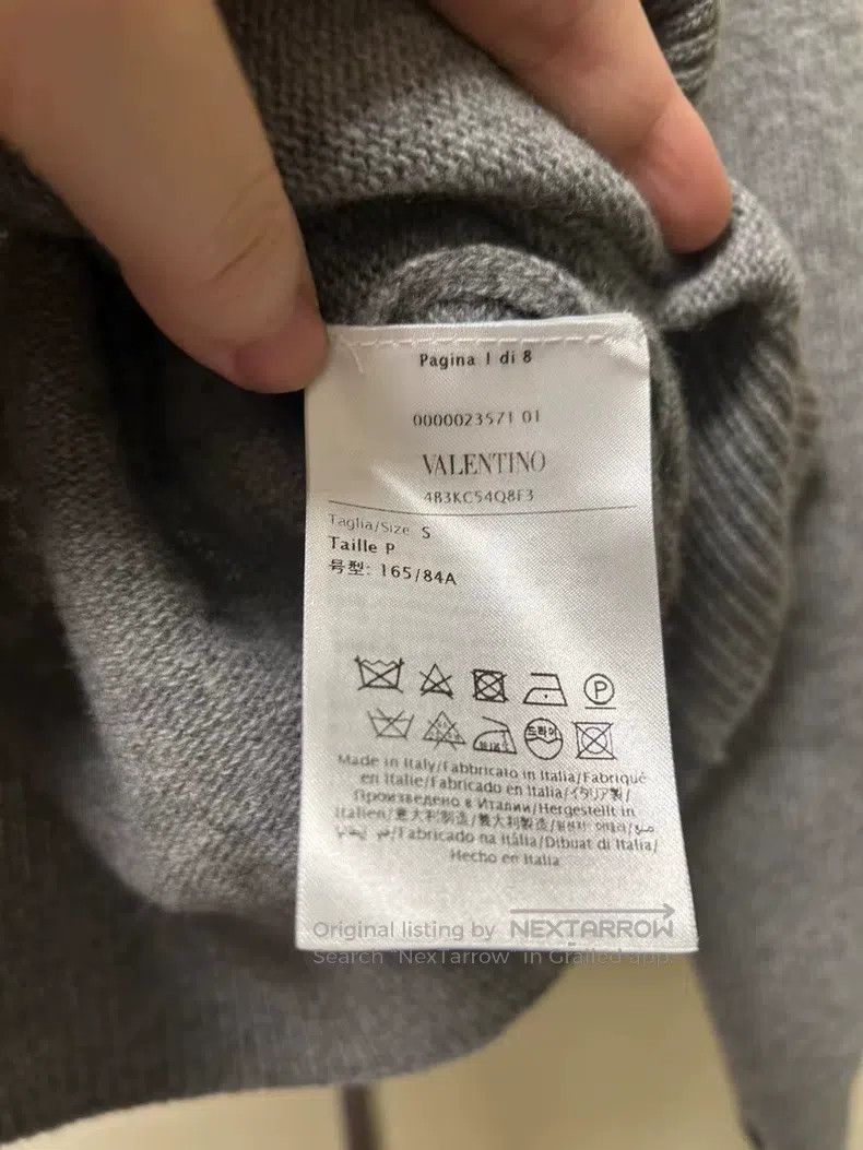 Valentino Valentino Grey panelled blue floral wool sweater Size S / US 4 / IT 40 - 5 Thumbnail