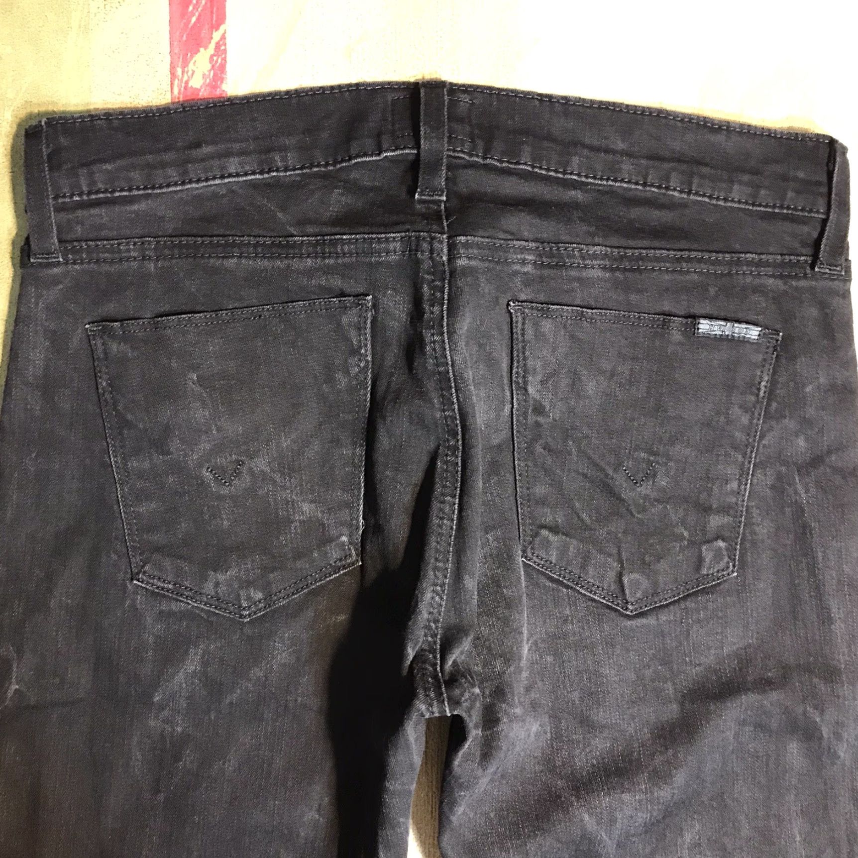 Hudson HUDSON Luna Jeans Womens 27 X 27 Inseam Black Super Skinny Crop Chain Sides Size 27" / US 4 / IT 40 - 3 Thumbnail
