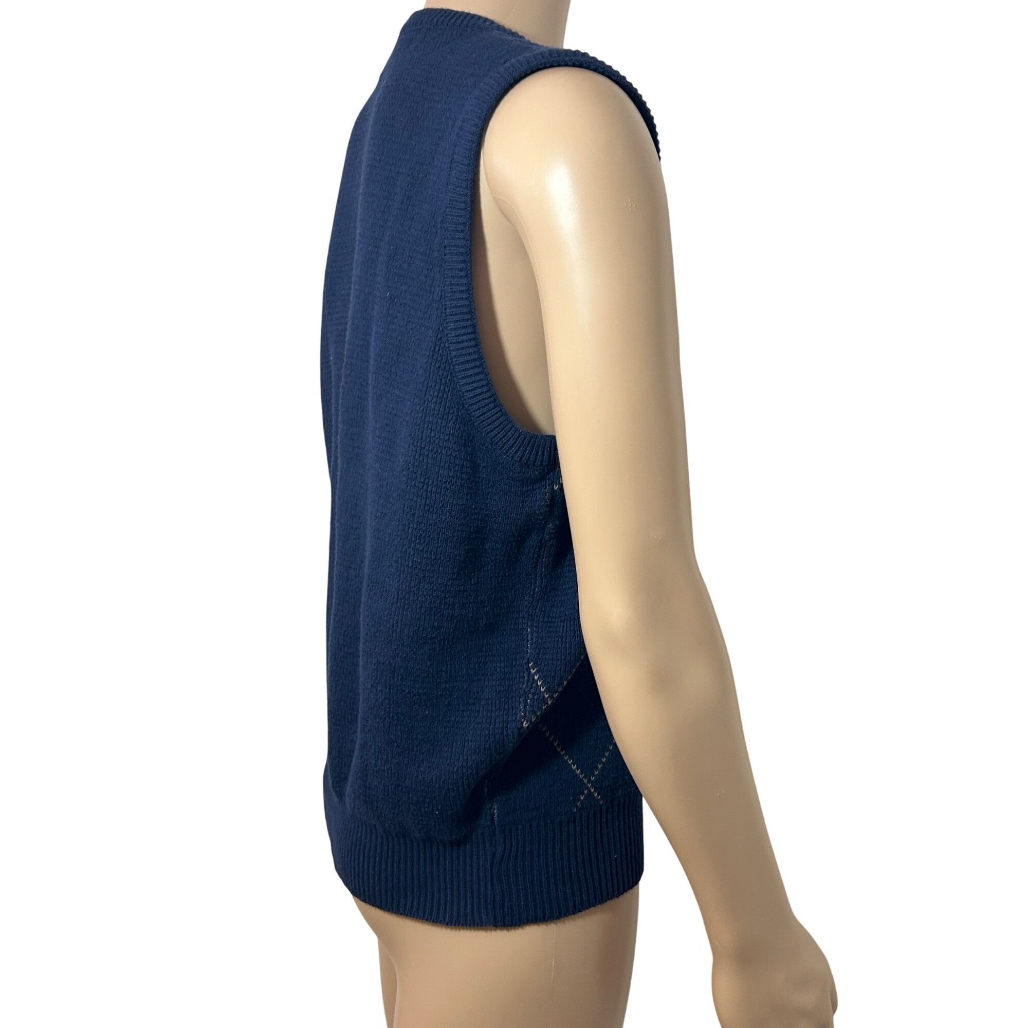 Other Isle Of Cotton Men’s Vintage Vest L Navy Multi Diamond Patte Size US L / EU 52-54 / 3 - 9 Thumbnail