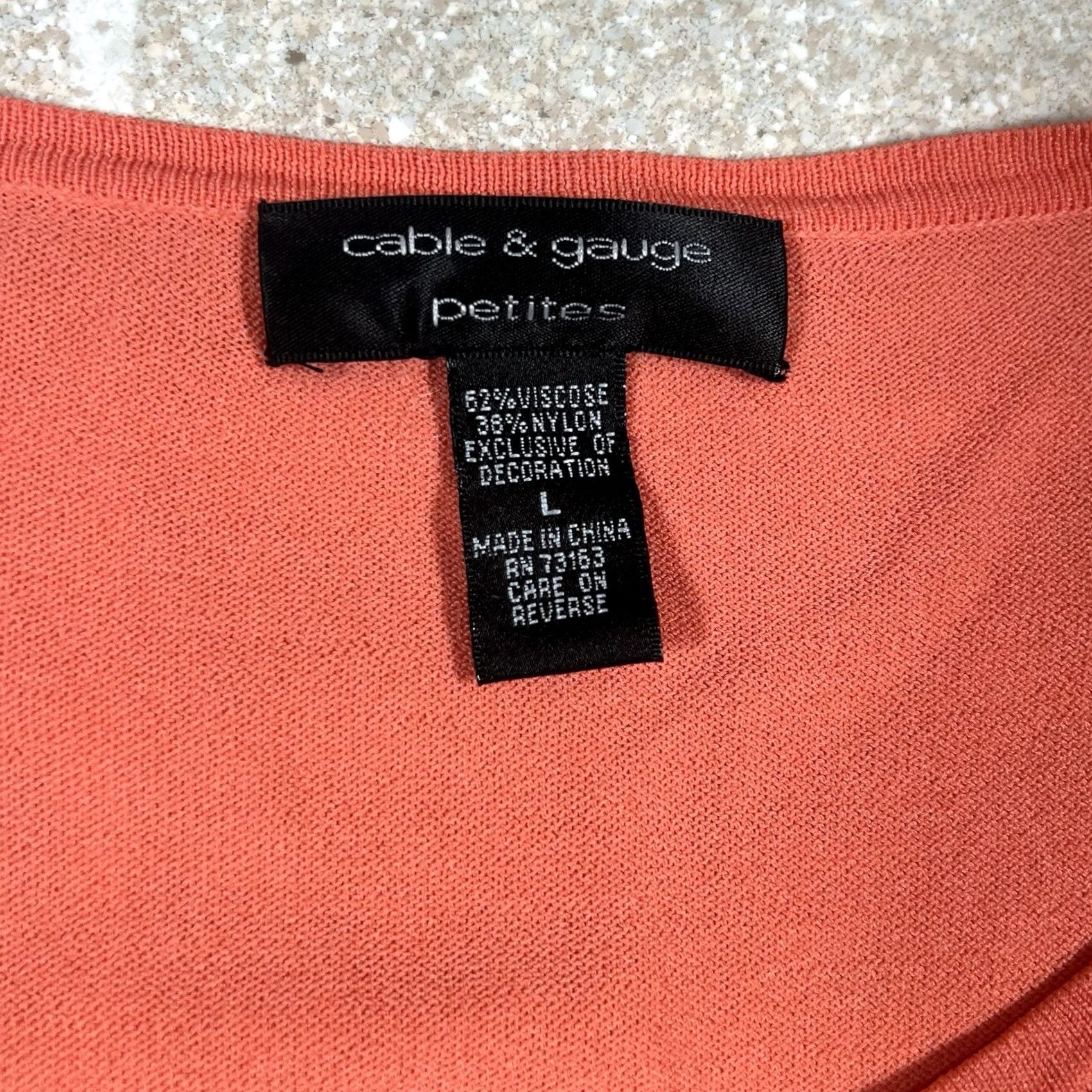 Vintage Cable & Gauge Women’s Blouse Top Cable Gauage Orange Petite Large Size L / US 10 / IT 46 - 4 Thumbnail