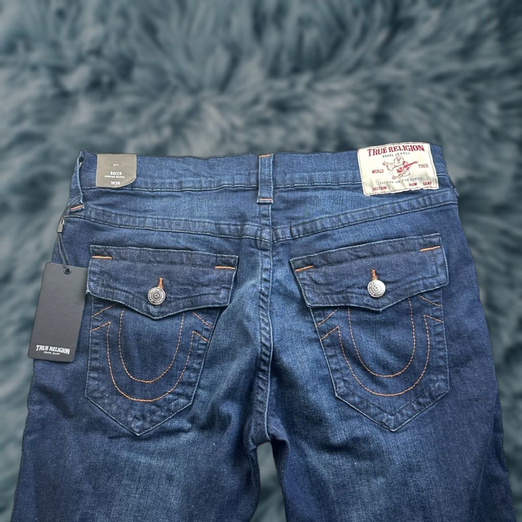 True Religion NEW True Religion Rocco Jeans Mens 36x35 Blue Denim Pants Flap Relaxed Skinny Size US 36 / EU 52 - 1 Thumbnail