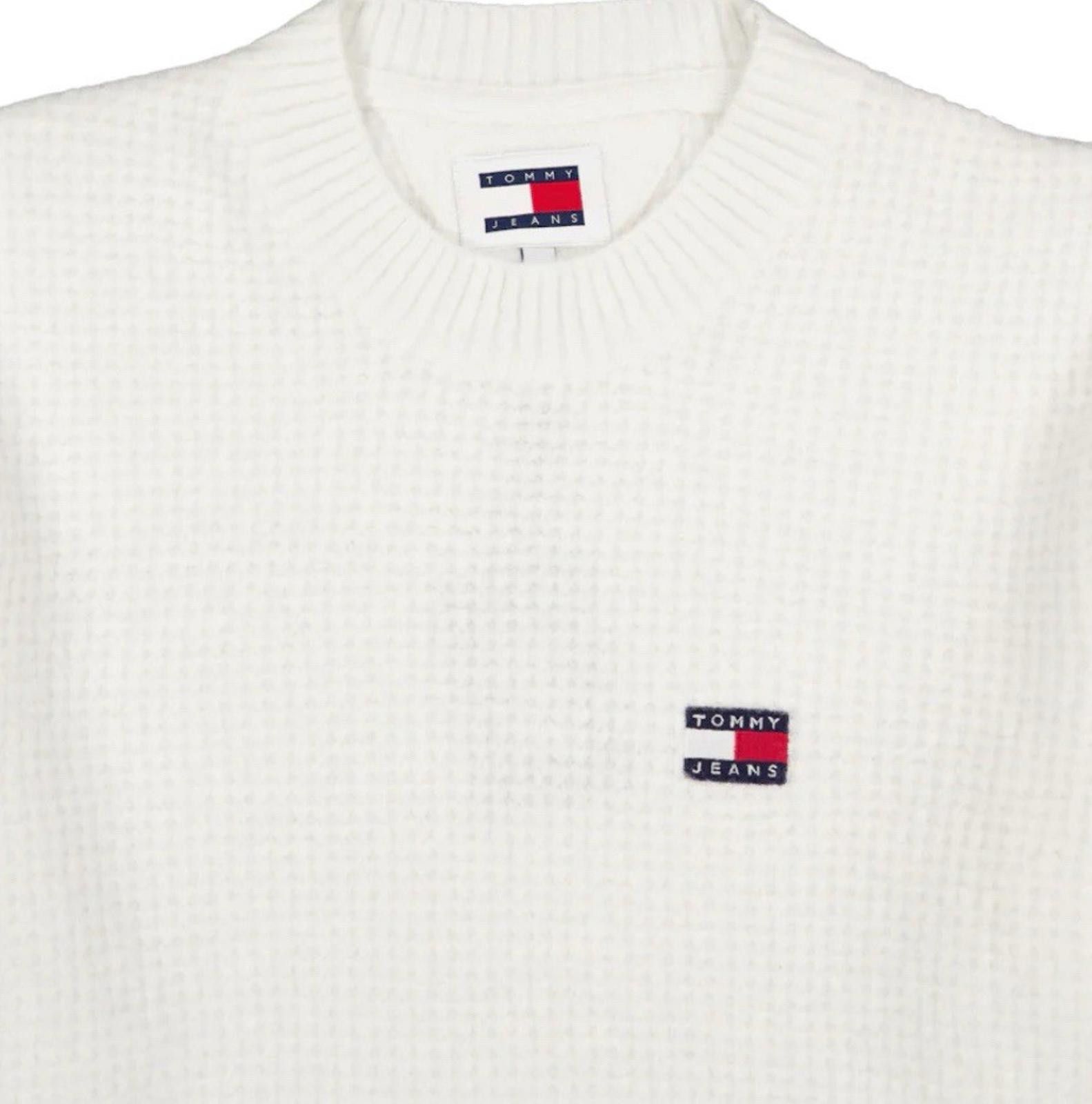 Tommy Hilfiger Tommy Jeans Waffle Knit Sweater White Melange Size L Bnwt Size US L / EU 52-54 / 3 - 3 Thumbnail