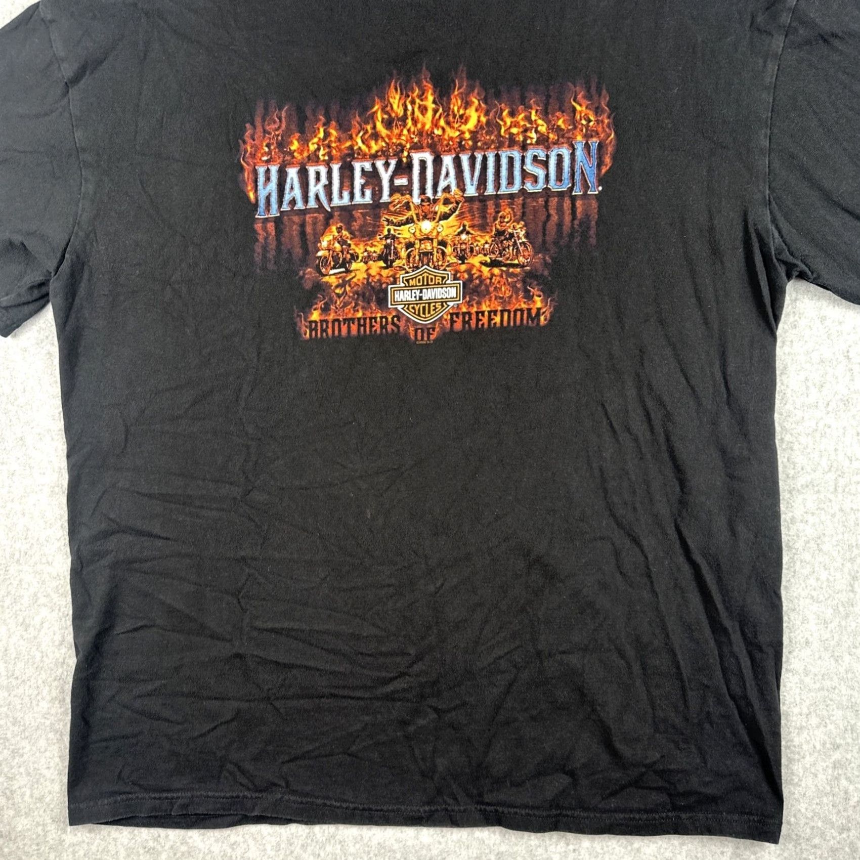 Harley Davidson VINTAGE Harley-Davidson Motorcycle Mens T-Shirt 2XL Black Crew Neck Short Sleeve Graphic Print Size US XXL / EU 58 / 5 - 4 Thumbnail