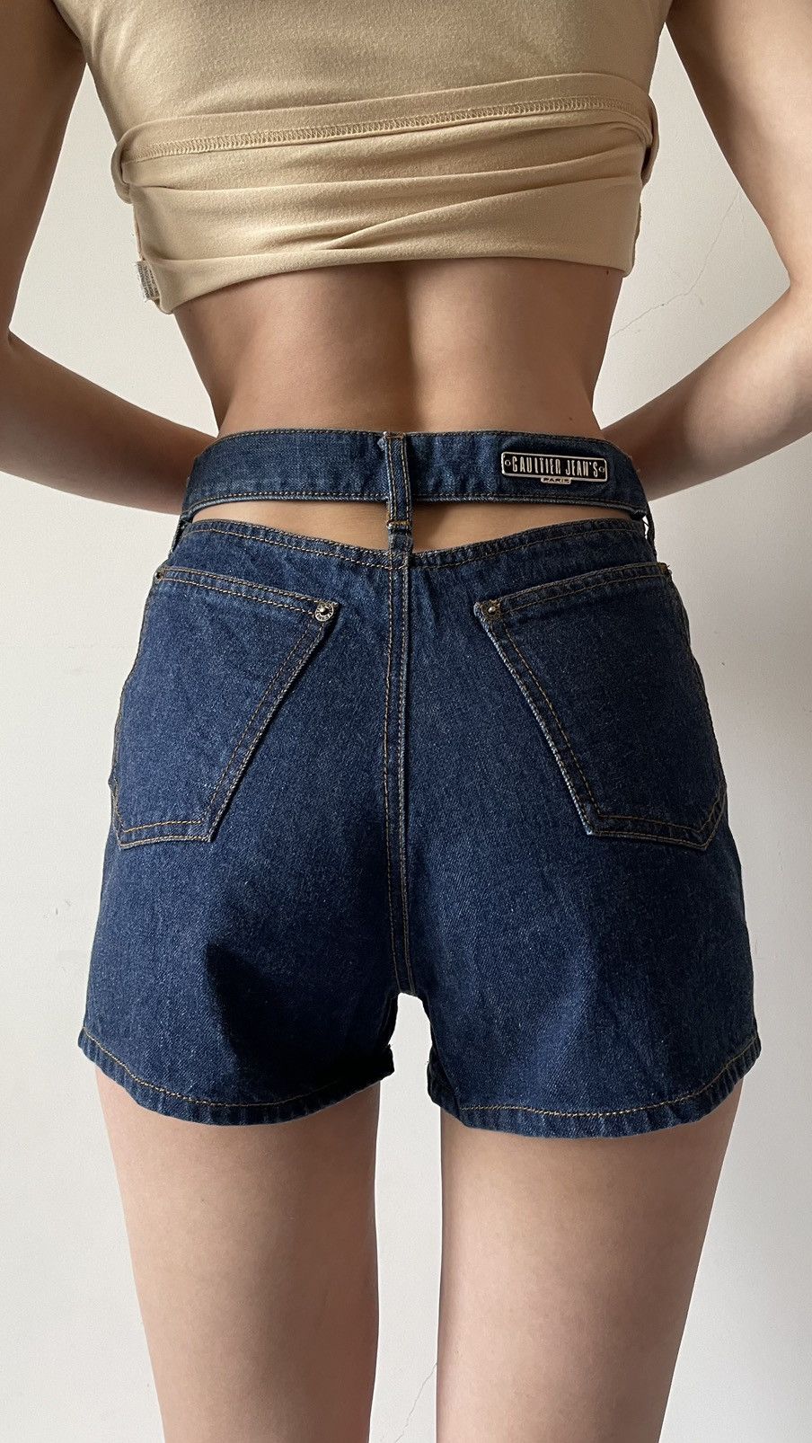 image of Jean Paul Gaultier Paris Jeans Shorts in Indigo, Women's (Size 30)