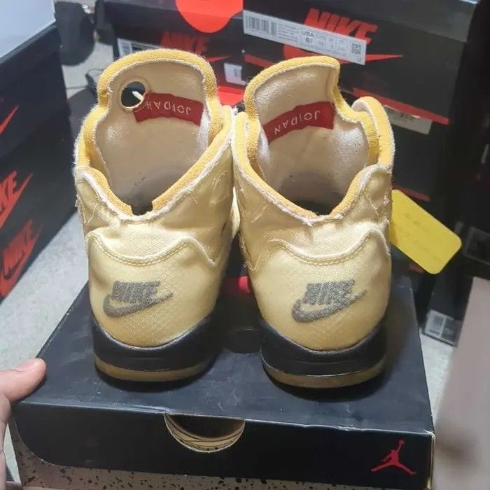 Jordan Brand Off-White x Air Jordan 5 Retro SP PS 'Sail' Size 3 US Y Box Size US 4.5 / IT 34.5 - 4 Thumbnail