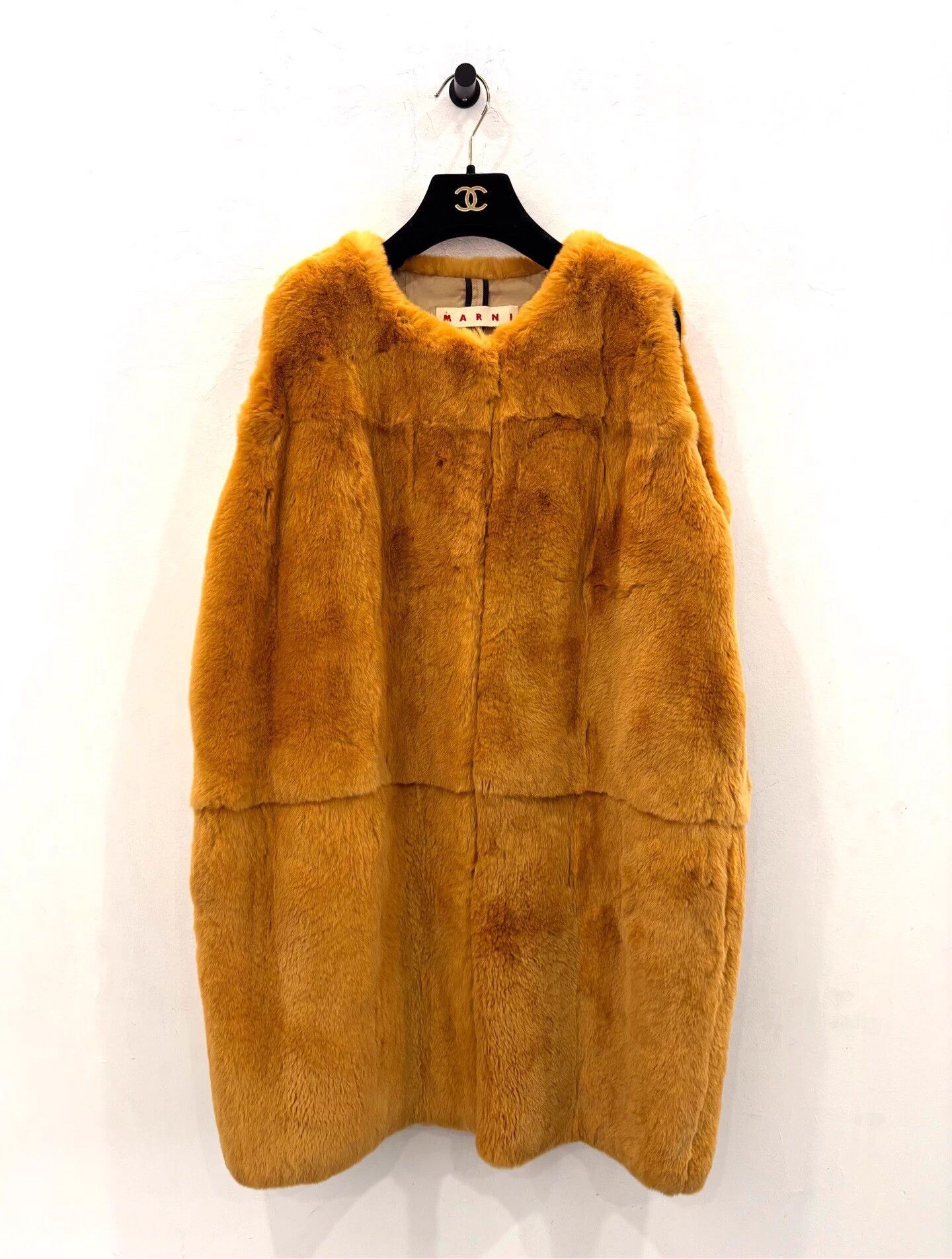 Marni Marni Women's New Brown Rabbit Fur Long Vest 40 Size M / US 6-8 / IT 42-44 - 1 Thumbnail