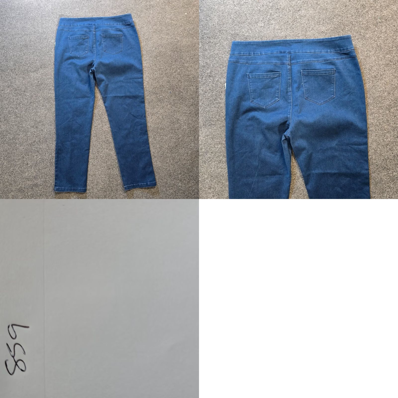 Vintage Lulu B Jeans Womens Size 16 Blue Skinny Pull On Glitter Stripe Stretch Pockets Jeans Shirt? Size 38" / US 16 / IT 52 - 9 Thumbnail