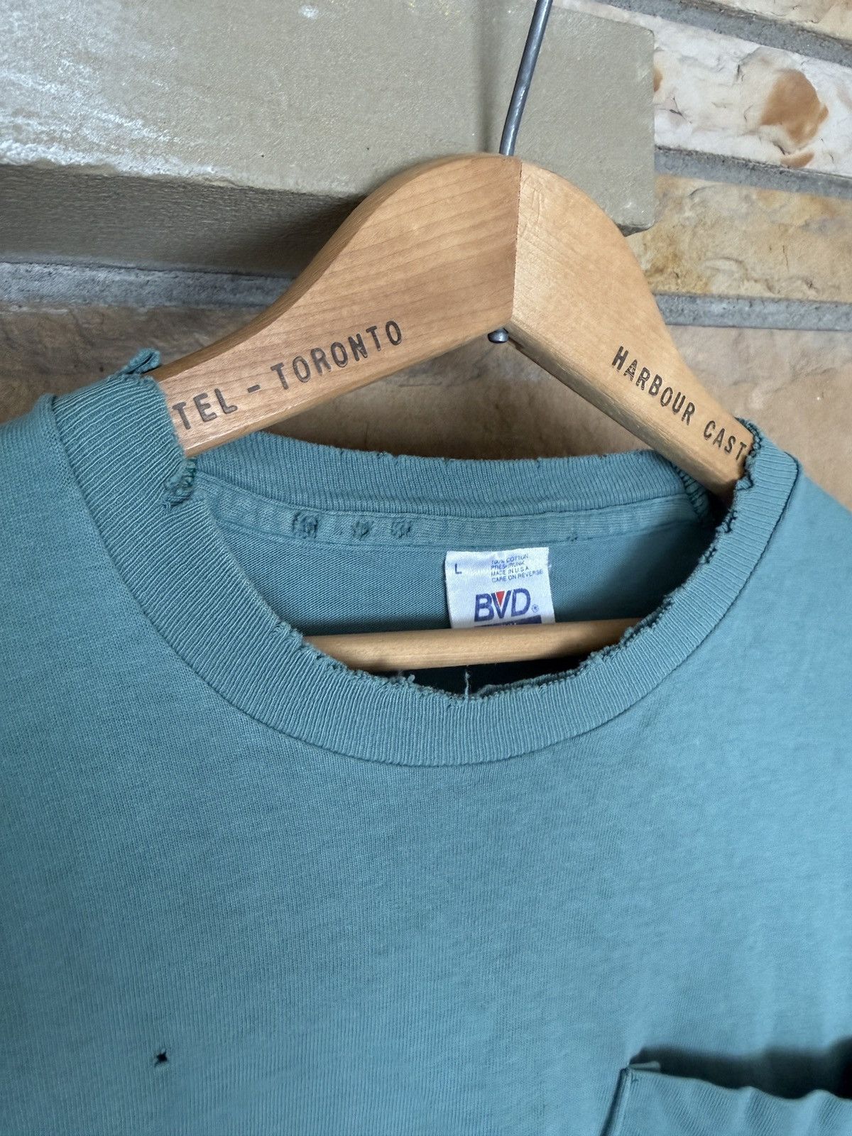 Vintage Vintage B.V.D. Distressed Selvedge Pocket Tee Size US L / EU 52-54 / 3 - 2 Thumbnail