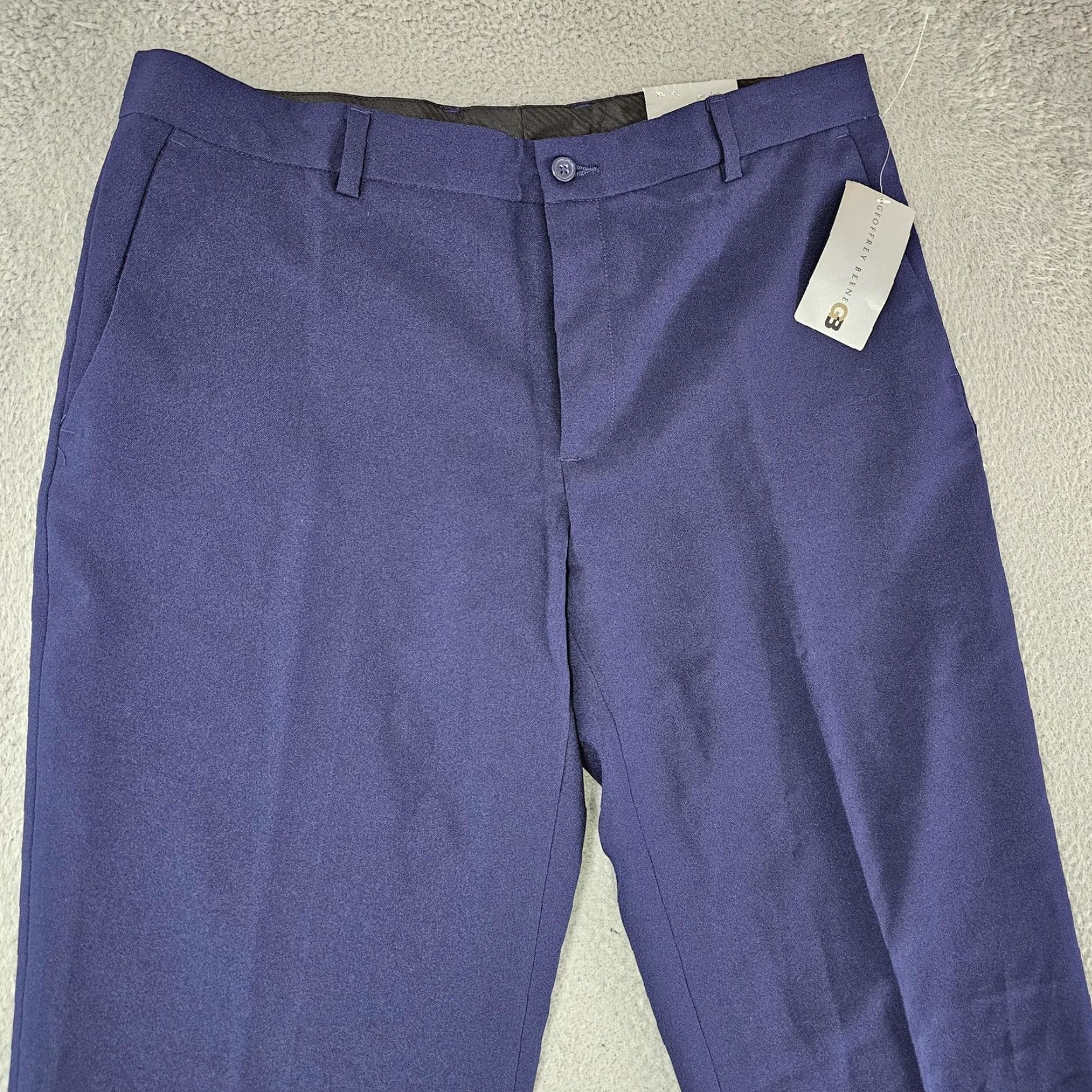 Geoffrey Beene VINTAGE Geoffrey Beene Pants Mens 38x28 Navy Dress Slacks Polyester Classic Size US 38 / EU 54 - 2 Thumbnail