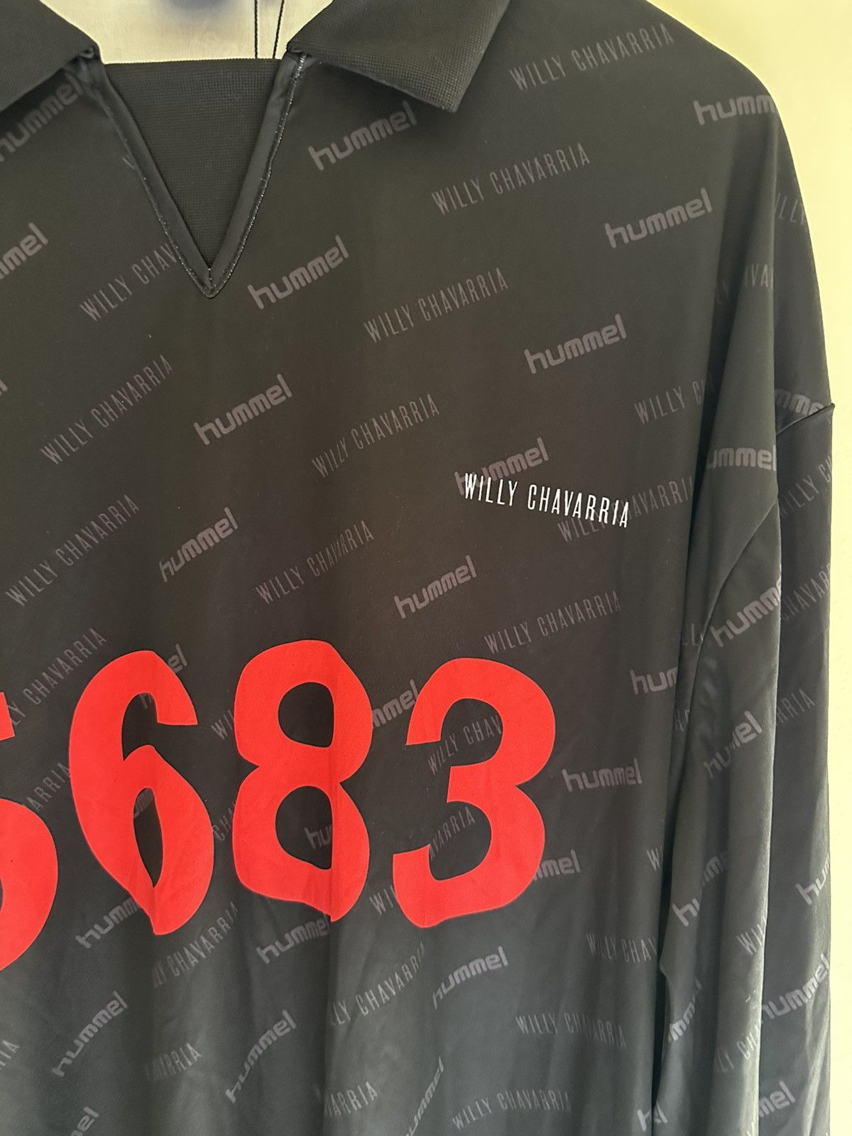 Willy Chavarria Willy Chavarria x Hummel Black Football Jersey Tee Size US L / EU 52-54 / 3 - 4 Thumbnail
