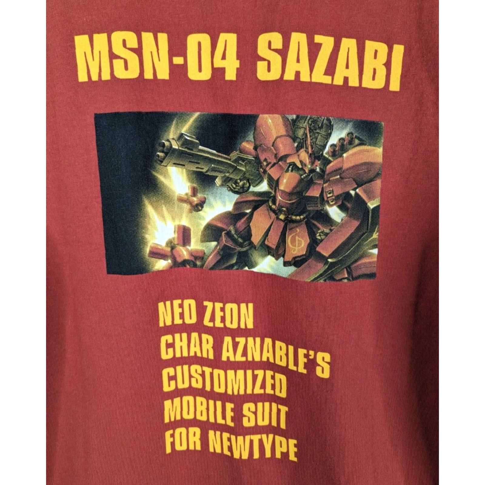 Uniqlo VINTAGE Uniqlo Shirt Mens XS Orange Graphic Sazabi 40th Anniversary MSN-04 T-Shirt Size US XS / EU 42 / 0 - 2 Thumbnail