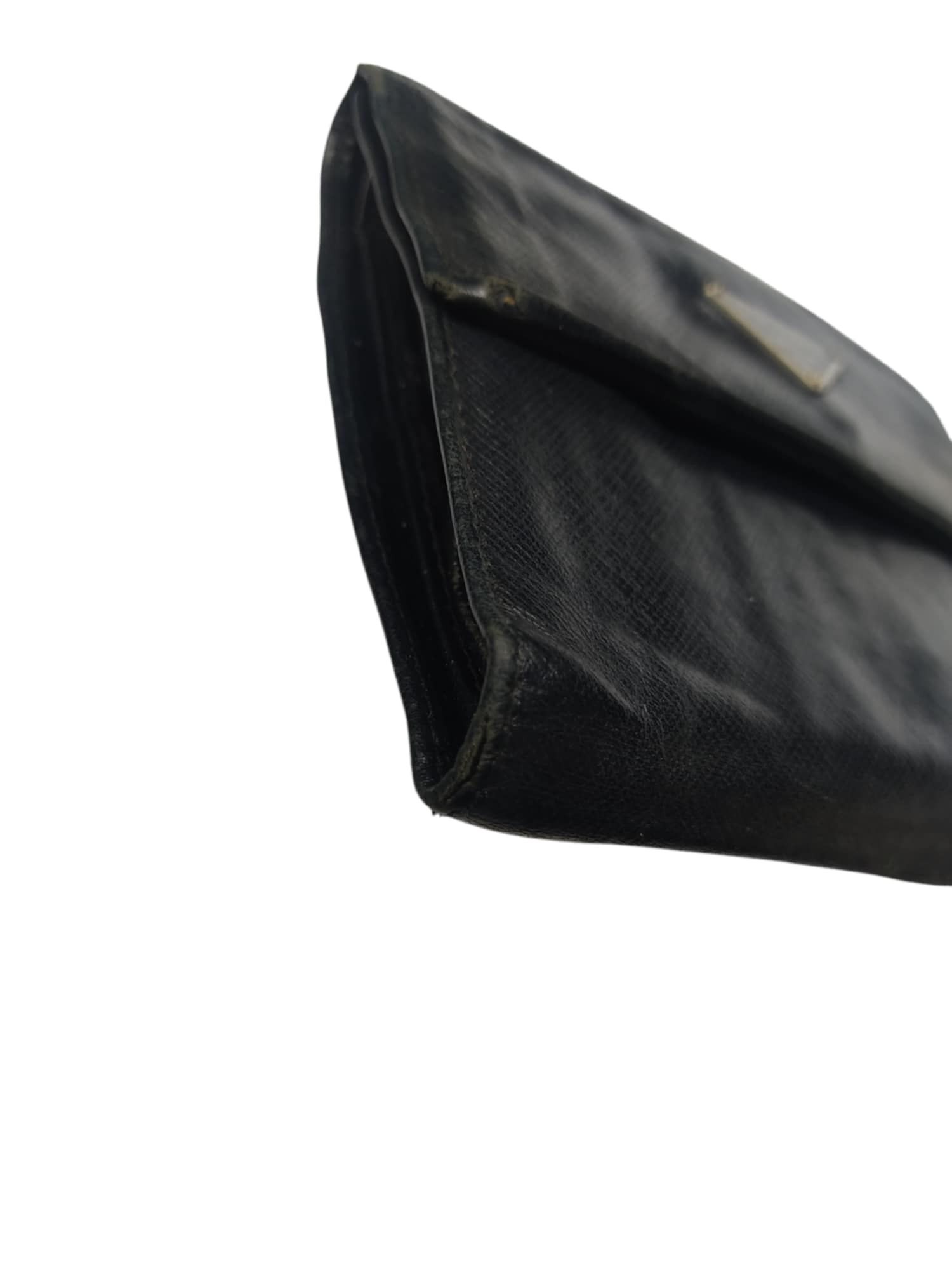 Prada PRADA BLACK SAFFIANO METAL LEATHER TRIANGLE WALLET Size ONE SIZE - 9 Thumbnail
