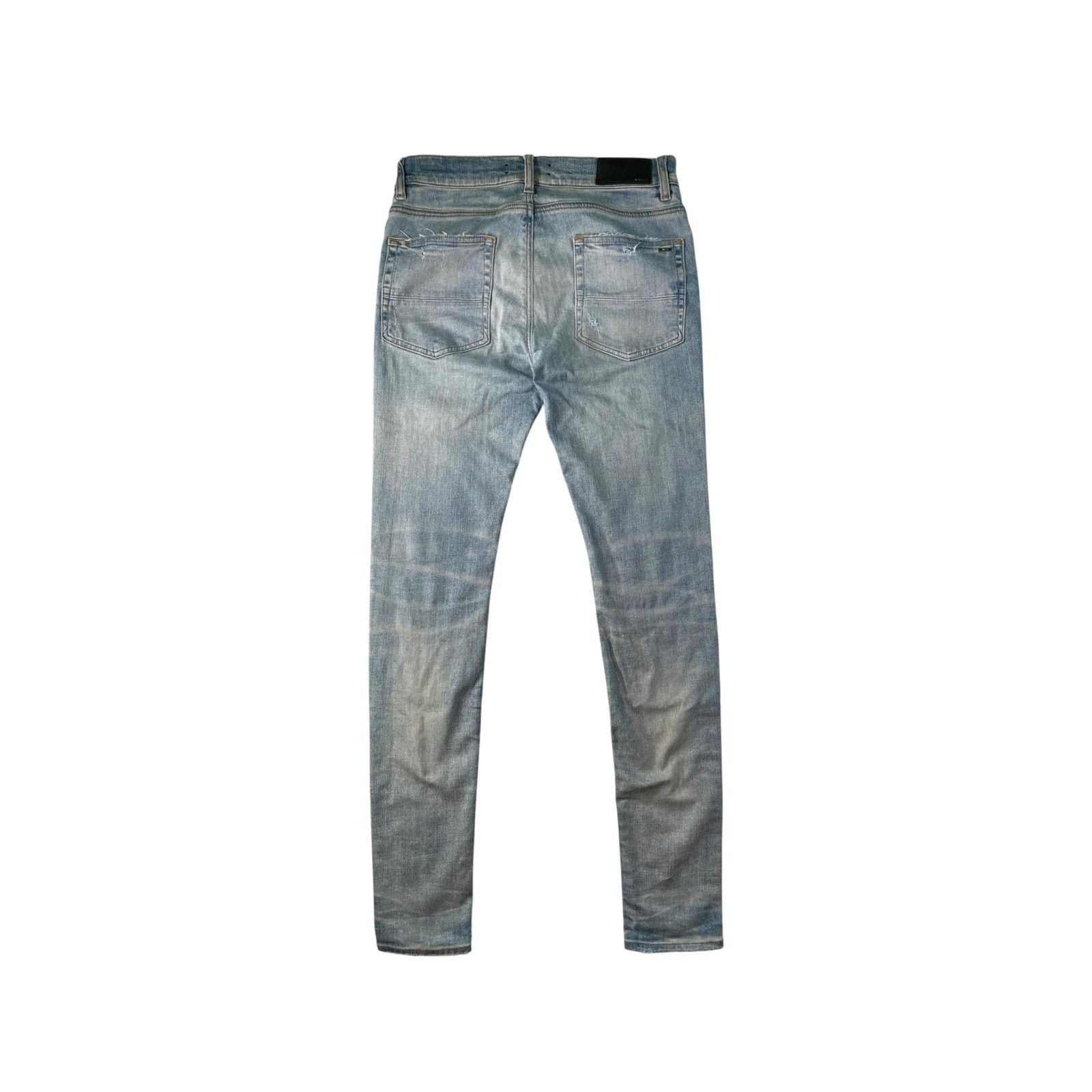 Amiri Amiri "MX1" Patch Light Wash, Baby Blue & Red Jeans Size US 30 / EU 46 - 2 Thumbnail