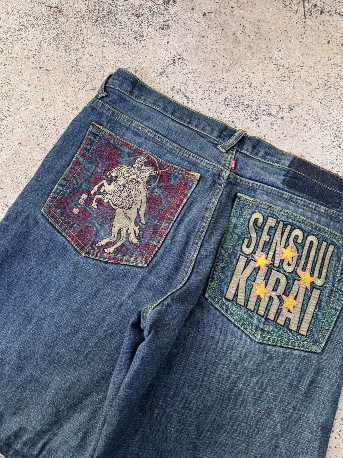 Japanese Brand Red Monkey Company SENSOUKIRAI size 36 baggy blueshort jeans Size US 36 / EU 52 - 9 Thumbnail
