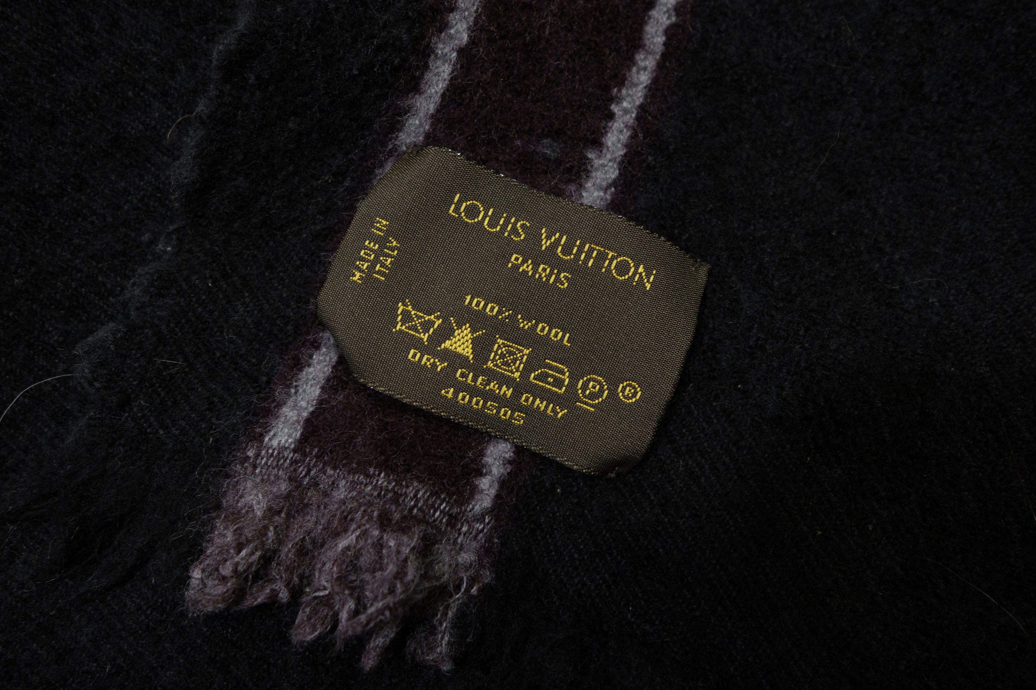 Louis Vuitton Damier Geant Messenger Wool Striped Logo Scarf Size ONE SIZE - 5 Thumbnail