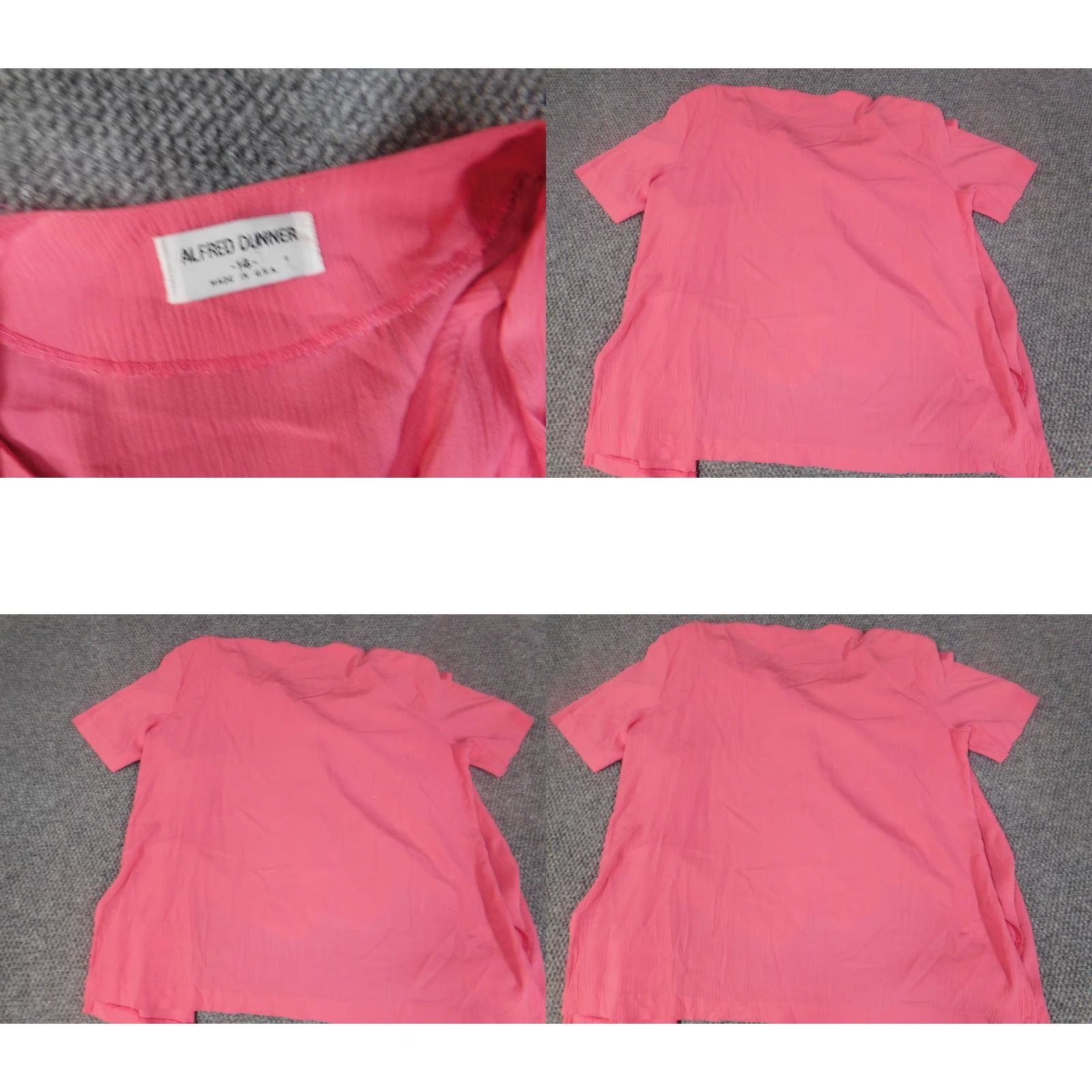 Vintage Alfred Dunner Womens Button-Up Shirt 14 Pink Lined Casual Long Sleeve Collared Polyester Down Regular Fits Womens 14 Pink Button-Up Lined Casual Shirt Size XL / US 12-14 / IT 48-50 - 8 Thumbnail
