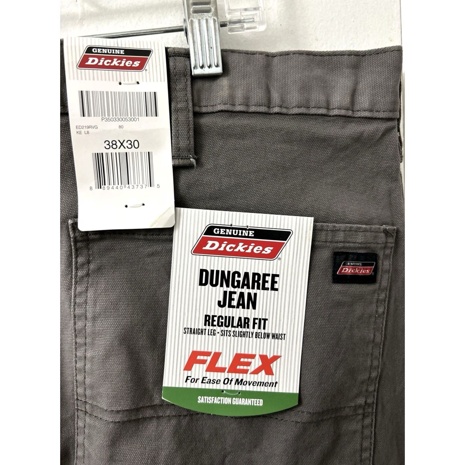 Dickies Dickies Dungaree Jeans Mens 38x30 Gray Regular Fit Straight Leg Denim NWT Size US 38 / EU 54 - 4 Thumbnail