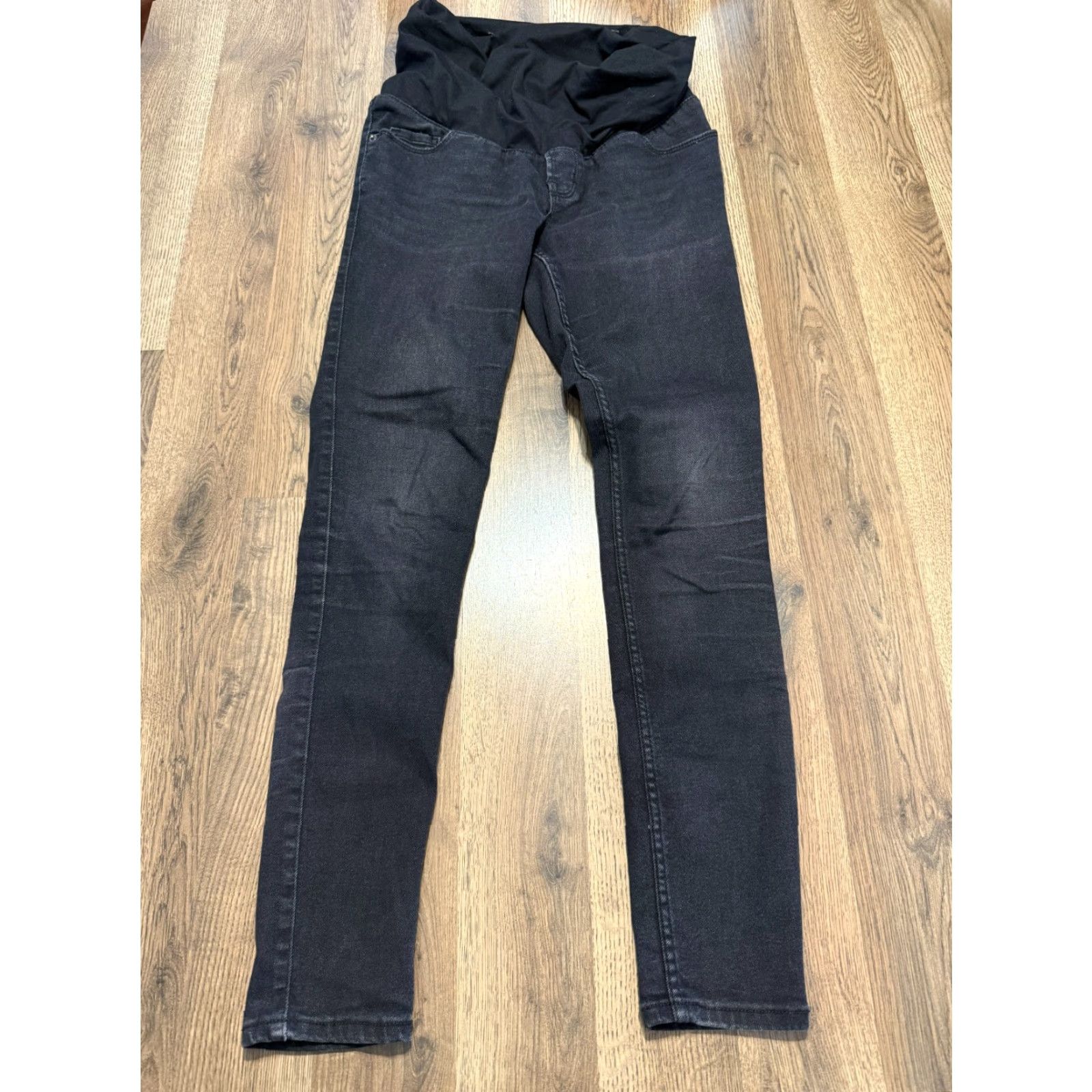 Old Navy Old Navy Jeans Womens Maternity 6 Long Black Skinny Jeans High Rise Pull On Mens? Size 28" / US 6 / IT 42 - 2 Thumbnail