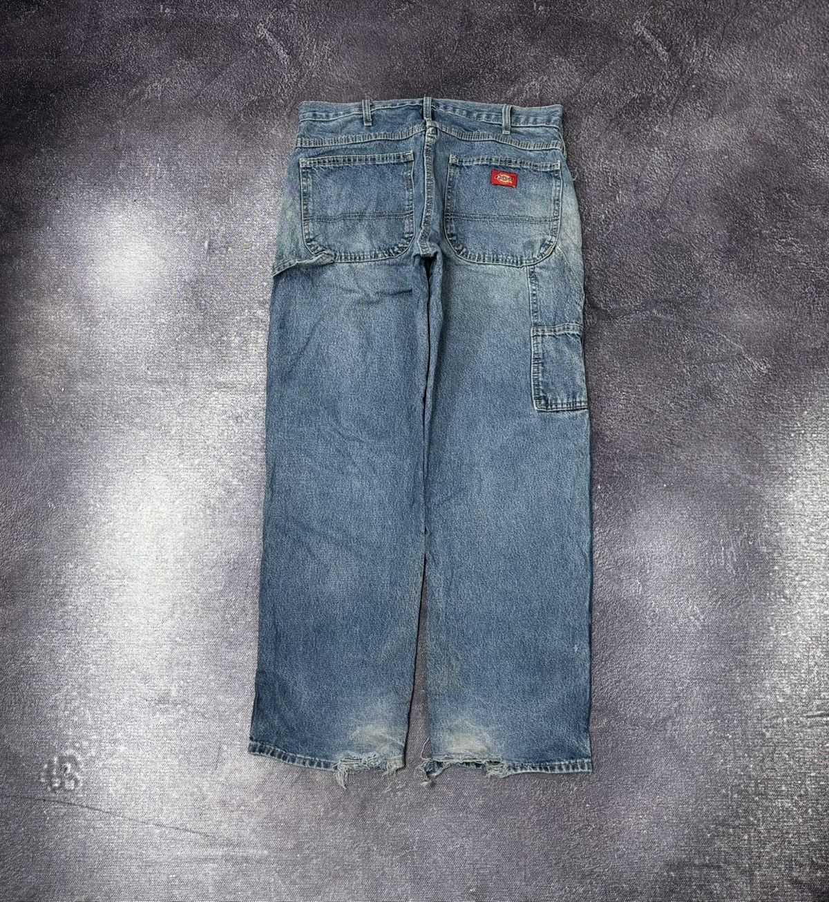 Dickies Vintage Dickies Y2K Faded Light Blue Denim Work Baggy Jeans Size US 31 - 1 Thumbnail