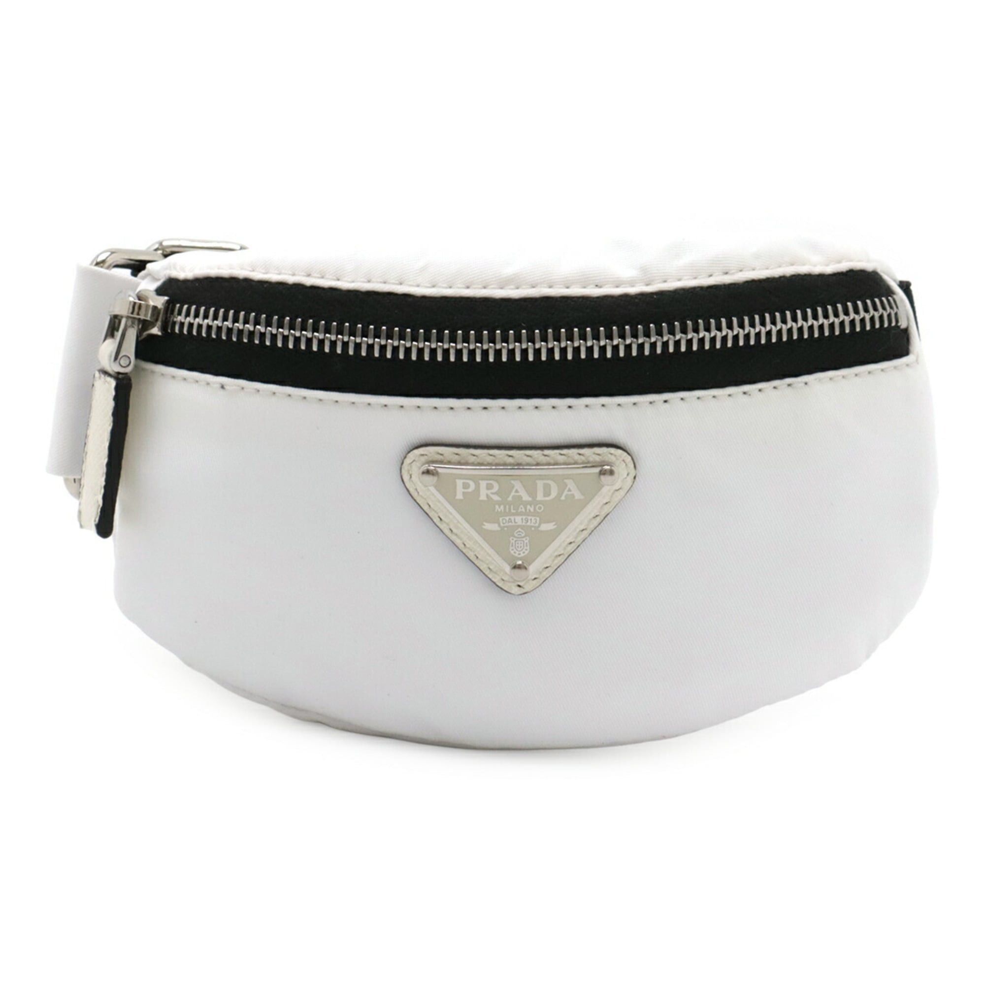 Prada PRADA Triangle Wristband Pouch Multi-Pouch Nylon Leather BLANCO White 1TT095 Size ONE SIZE - 1 Thumbnail