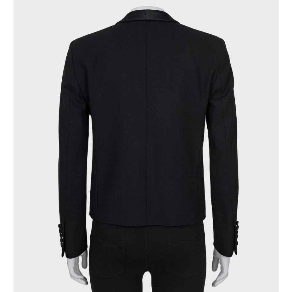 Saint Laurent Paris Saint Laurent Black Wool Satin Lapels Jacket Sz.40 Size M / US 6-8 / IT 42-44 - 3 Thumbnail