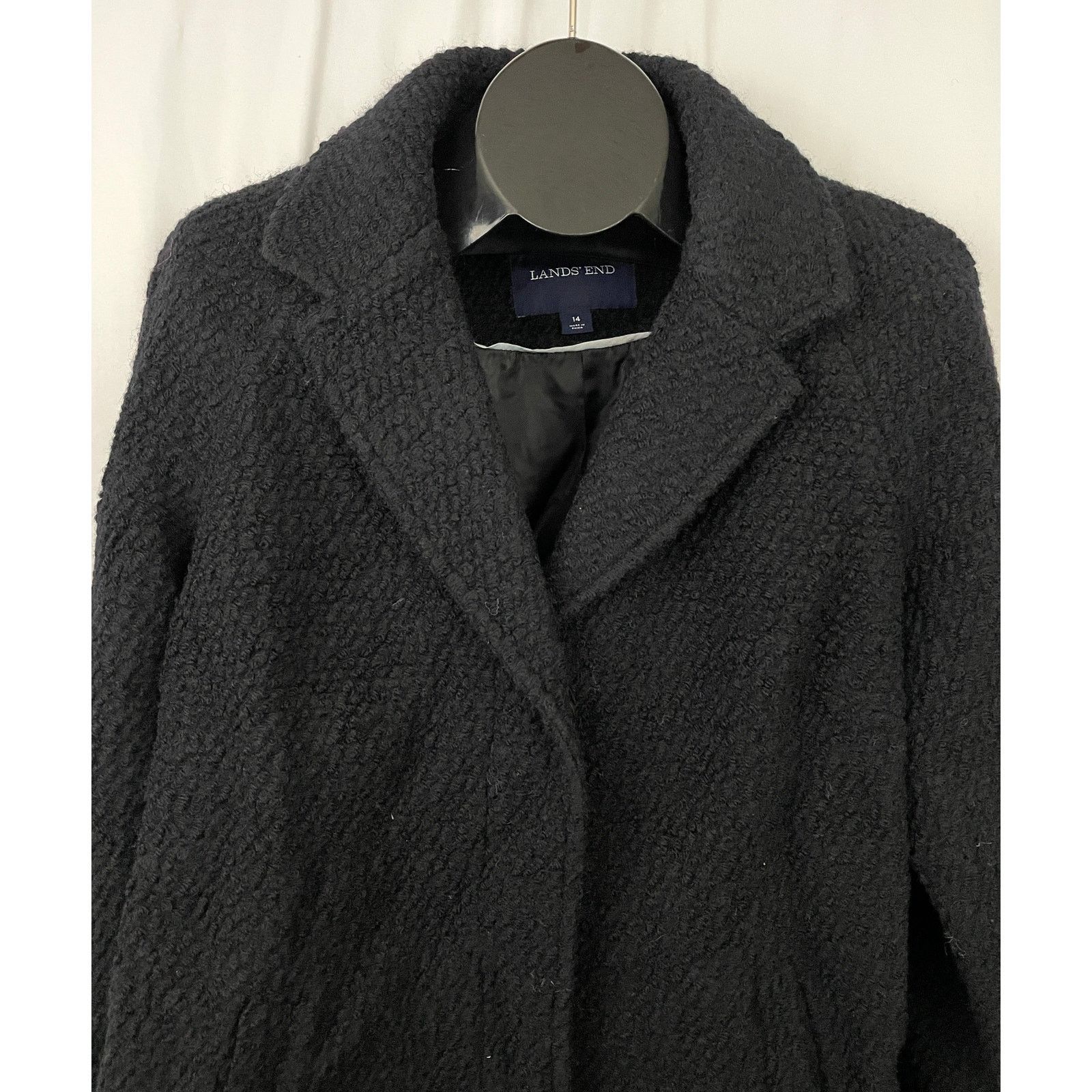 Lands' End Lands' End Black Jacket Coat Blazer Wool Blend Sz 14 Lined Size XL / US 12-14 / IT 48-50 - 10 Thumbnail