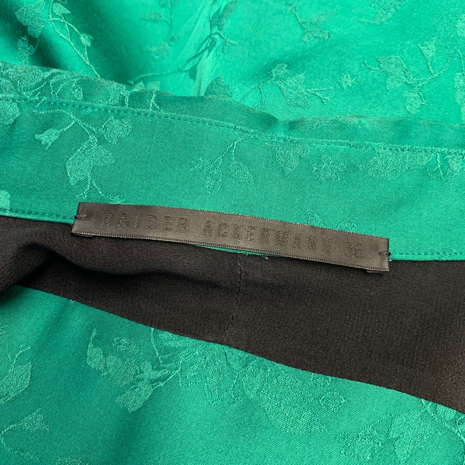 Haider Ackermann HAIDER ACKERMANN S Green Black Jacquard Button Down Shirt Size S / US 4 / IT 40 - 4 Thumbnail