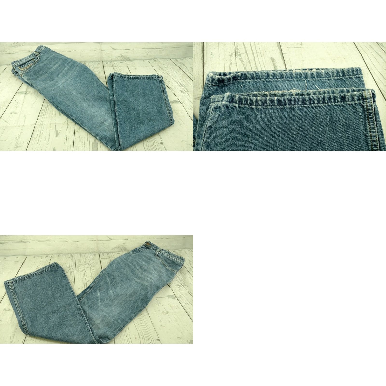 Diesel VINTAGE Diesel Zathan Distressed Button Fly Bootcut Jeans Men 35 33 Blue Cotton Denim 9.5" Leg Opening Mens Size US 35 - 8 Thumbnail