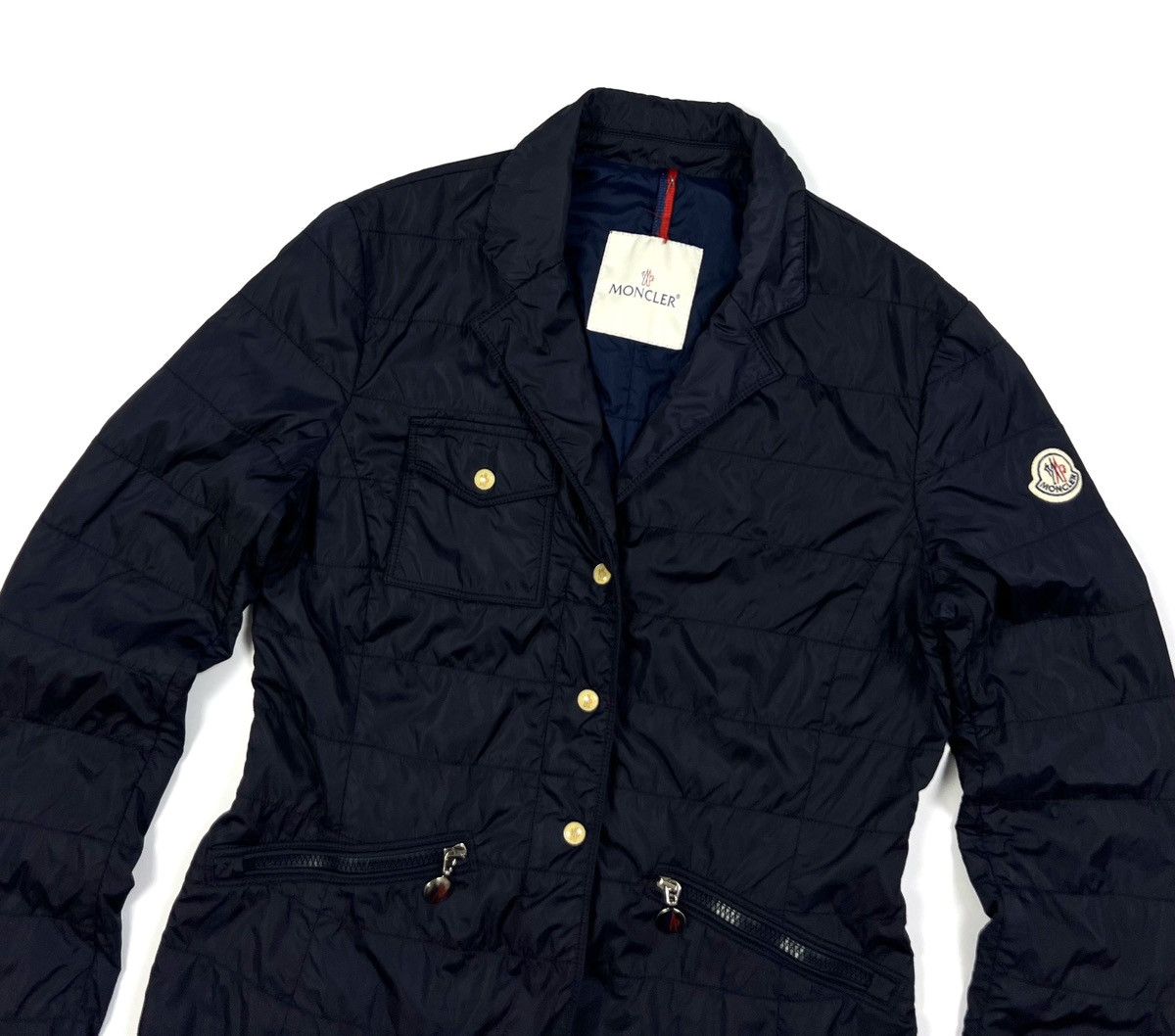 Moncler Auth Moncler Nylon Navy Blue Jacket Blazer Women’s Size S/M Size M / US 6-8 / IT 42-44 - 3 Thumbnail