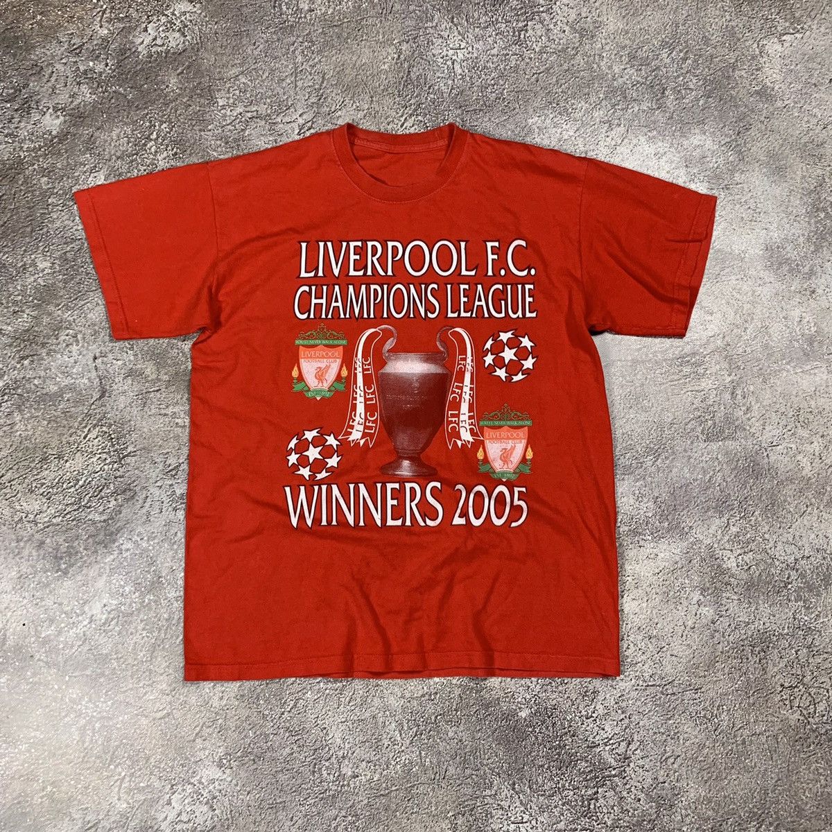 VINTAGE 90S LIVERPOOL F.C. CHAMPIONS WINNERS 2005 TEE