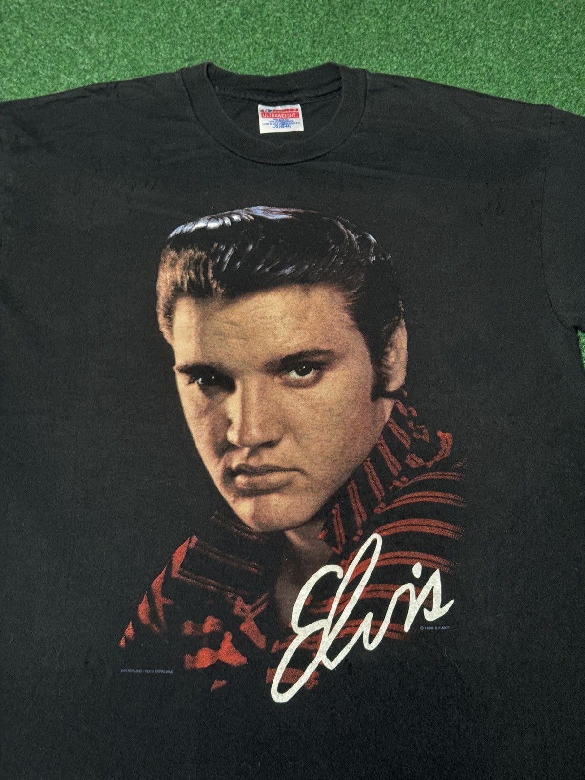 Vintage Vintage 90s Elvis Presley Big Face Retro Large T Shirt Size US L / EU 52-54 / 3 - 2 Thumbnail