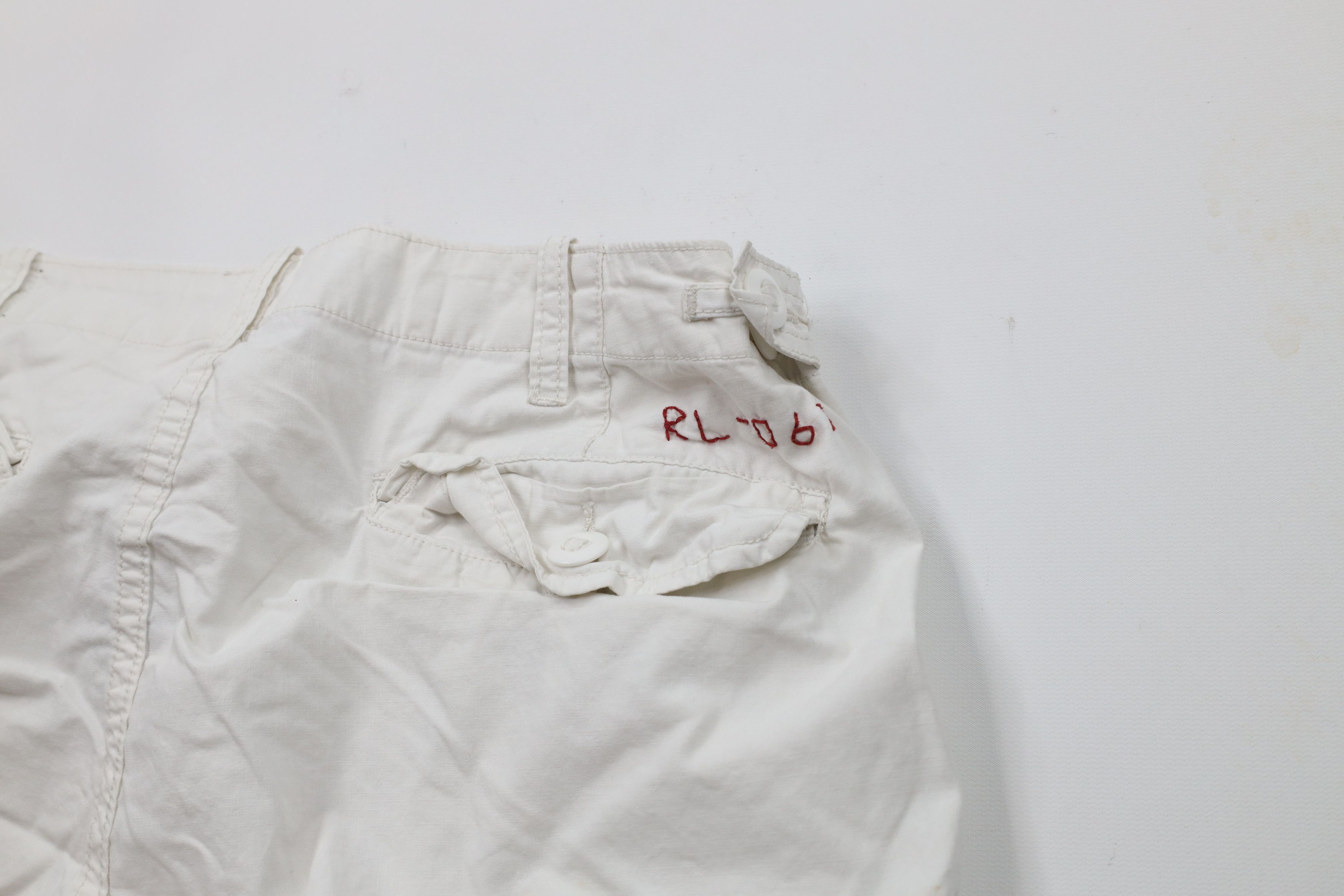 Ralph Lauren × Vintage Vintage 90s Ralph Lauren Military Cargo Shorts Cream Cotton Size US 36 / EU 52 - 12 Thumbnail