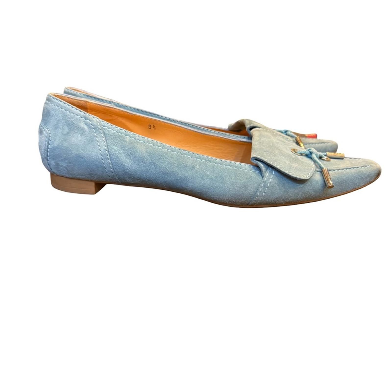 Tod's Tod's Women’s Sea Foam Blue Suede Square Toe Loafers sz 9.5 Size US 9.5 / IT 39.5 - 5 Thumbnail