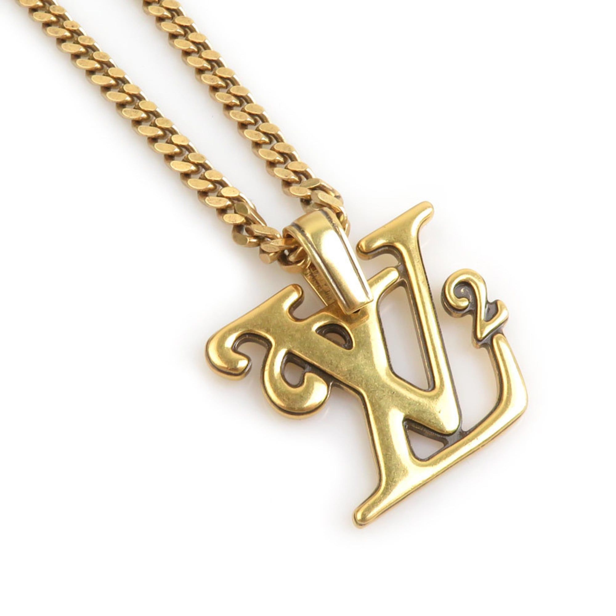 Louis Vuitton Louis Vuitton Collier Squared Necklace in LV Metal Gold for Men, MP2692, Free Shipping (h31959i) Size ONE SIZE - 1 Thumbnail