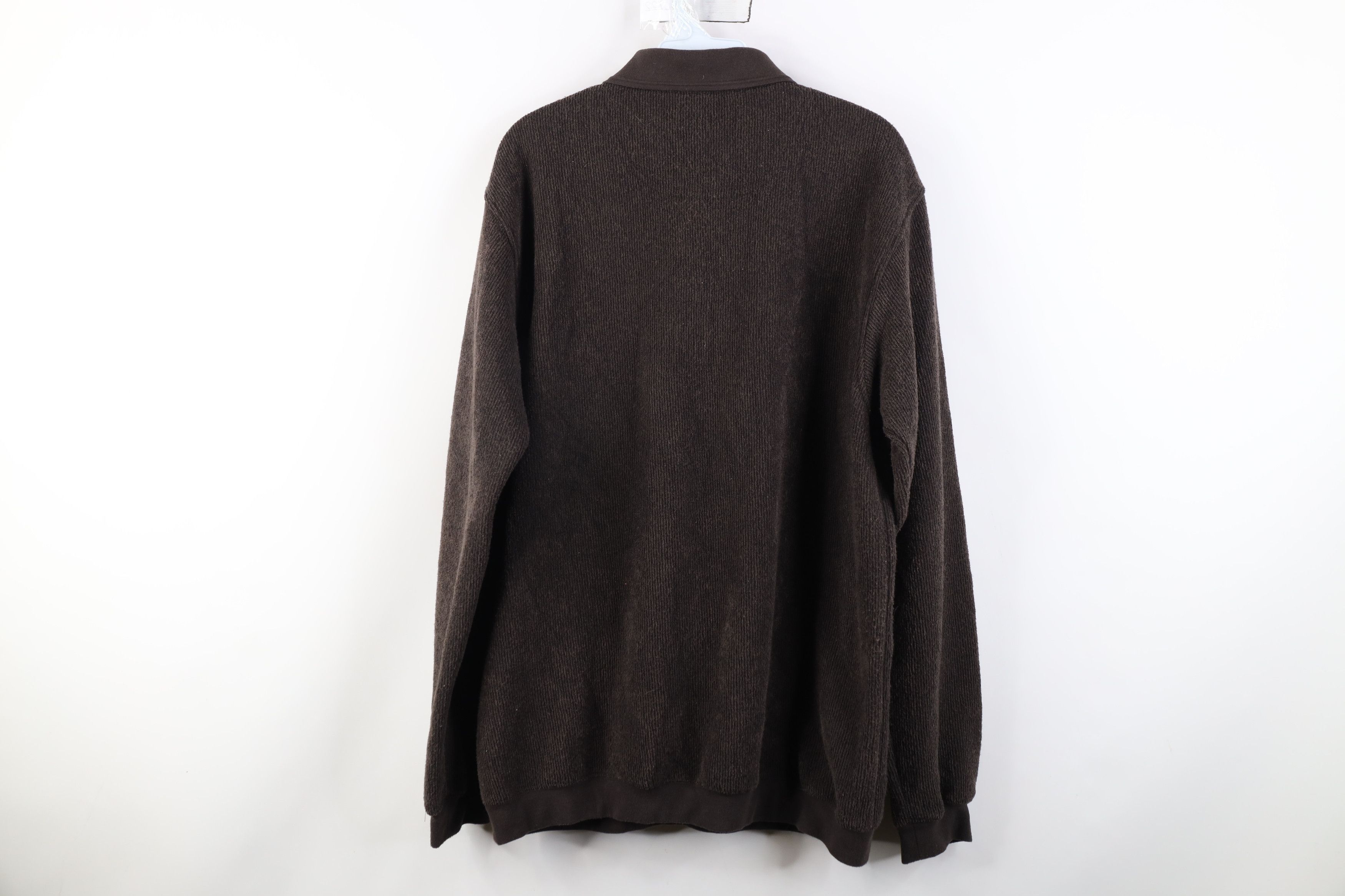 Vintage Vintage 90s Y2K Streetwear Fleece Collared Sweater Brown Size US L / EU 52-54 / 3 - 9 Thumbnail