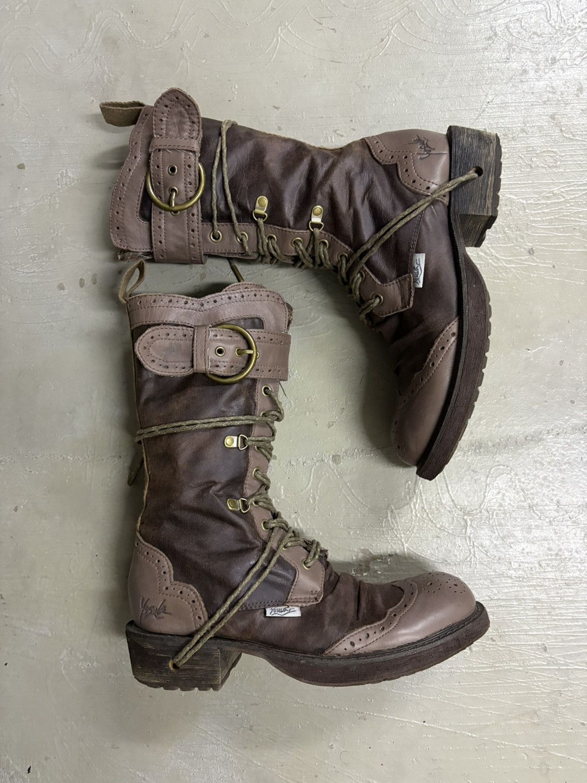 Alfredo Bannister Yosuke Dirk Bikkembergs style lace trough heel leather boots Size US 7.5 / EU 40-41 - 6 Thumbnail