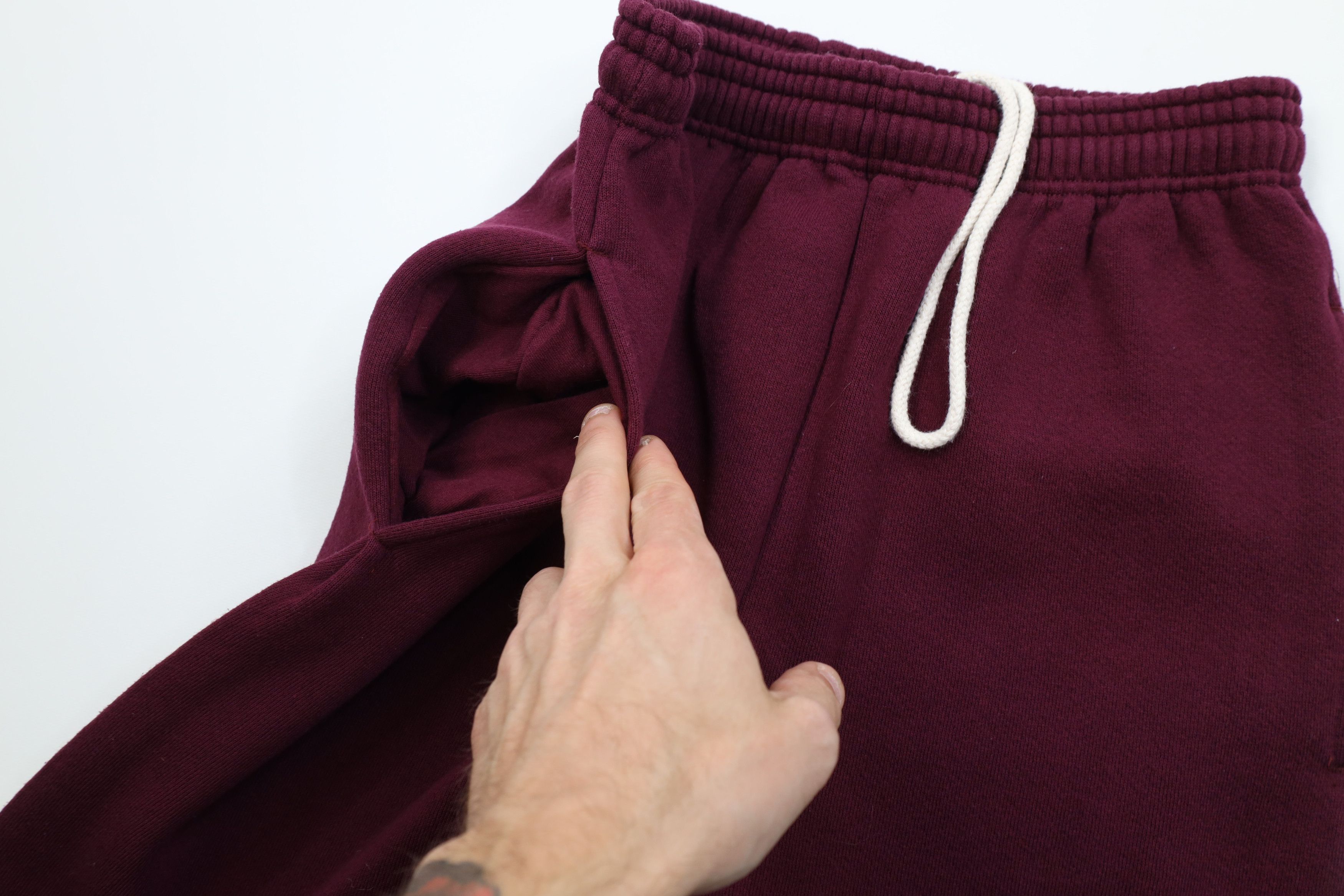 Vintage Vintage 90s Streetwear Heavyweight Sweatpants Joggers Maroon Size US 32 / EU 48 - 6 Thumbnail