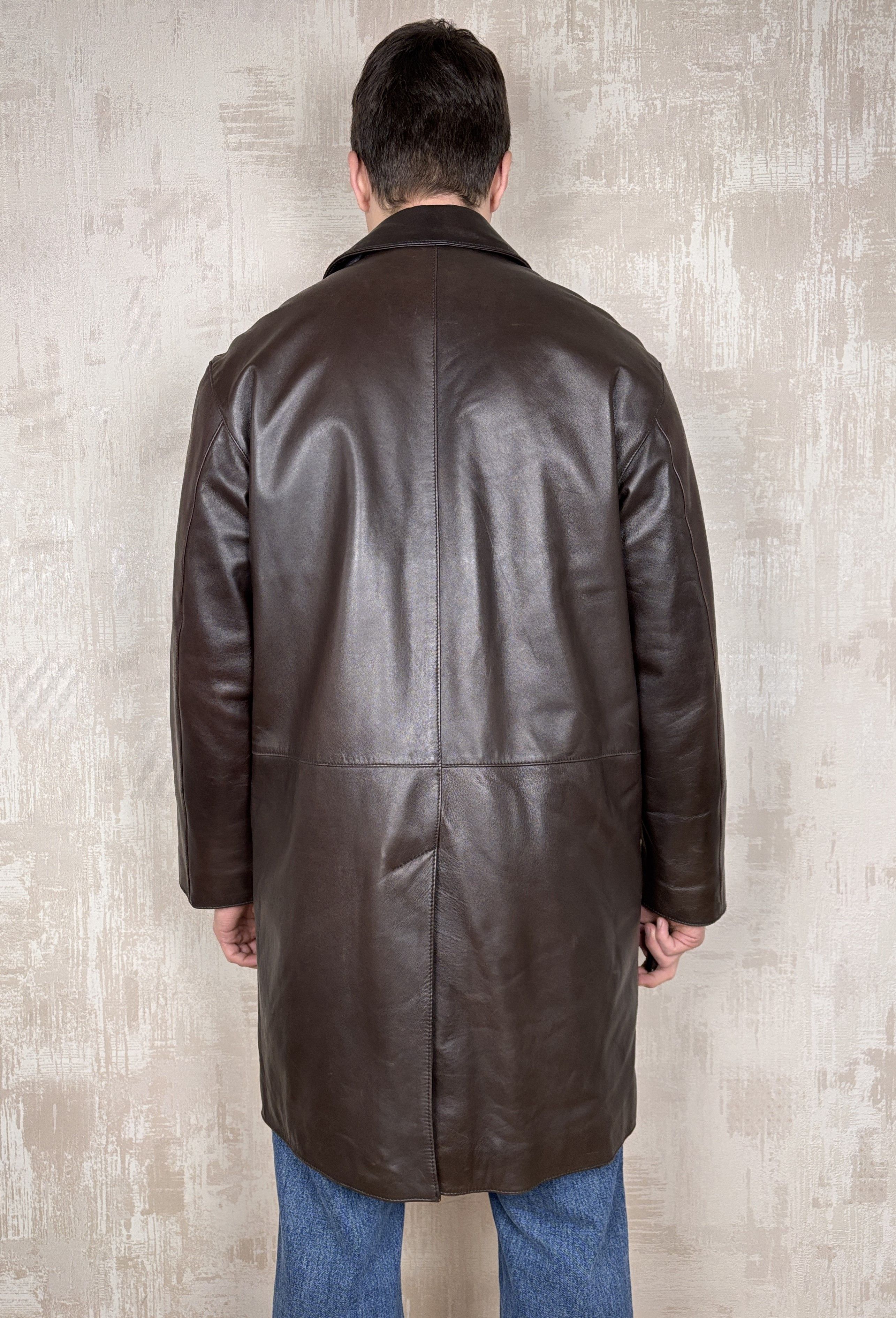 Strellson Strellson Vintage Leather Long Coat Jacket Size 50 Size US L / EU 52-54 / 3 - 15 Thumbnail